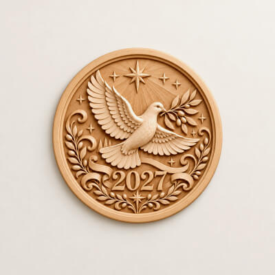 2027 Dove of Peace CNC Wood Carving STL 3D Relief Model