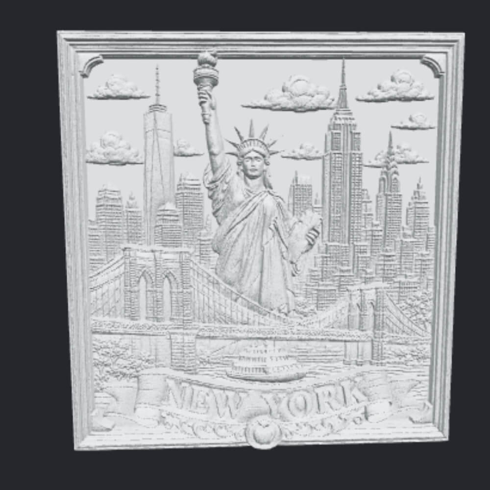 New York City Statue of Liberty 3D Wood Wall Art Decor 3D Model
