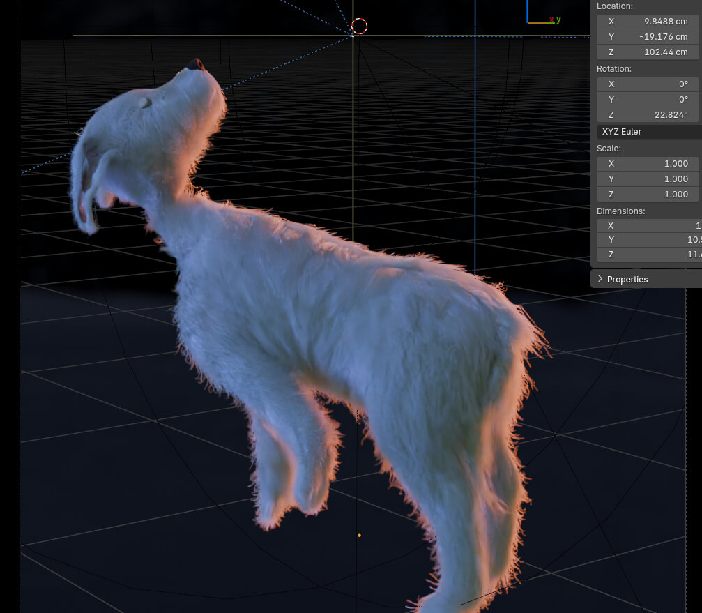 Lady with a Dog 3D Render, Digital Artwork by Baszczer