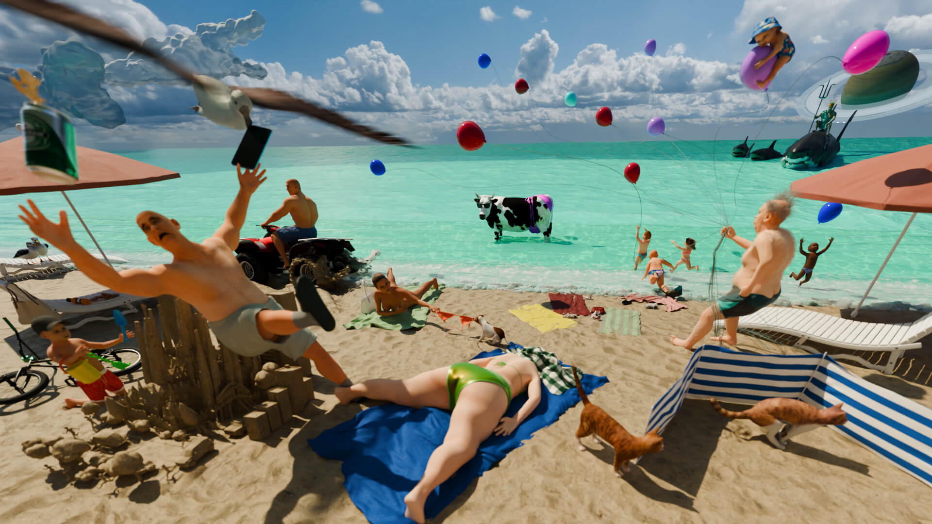 Summer Fun 3D Render, Digital Artwork by Baszczer