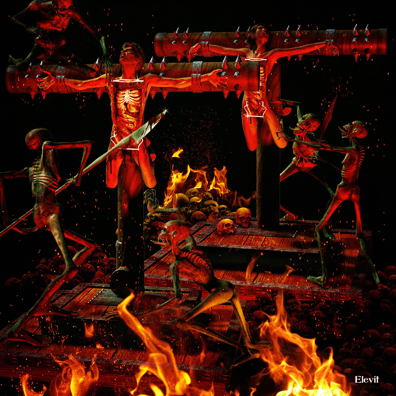 An Infernal Vision 3D Render, Digital Artwork by Belmontty
