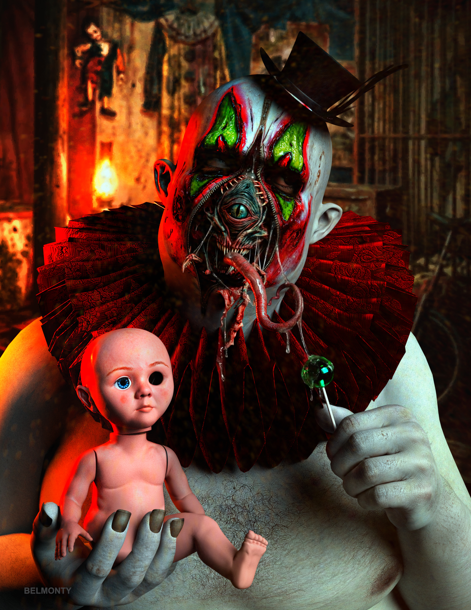The Never-Ending Show 3D Render, Digital Artwork by Belmontty