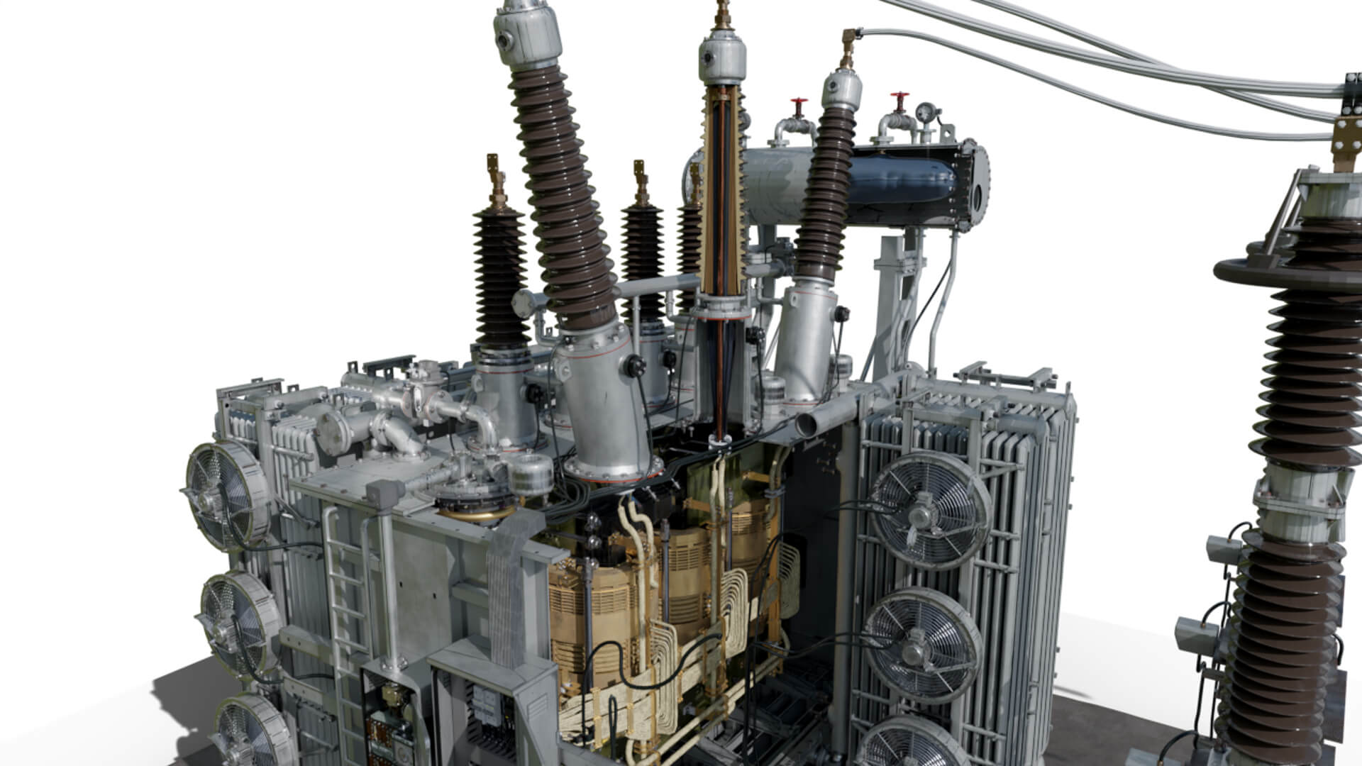 Inside Power Transformer Distribution 3D Model