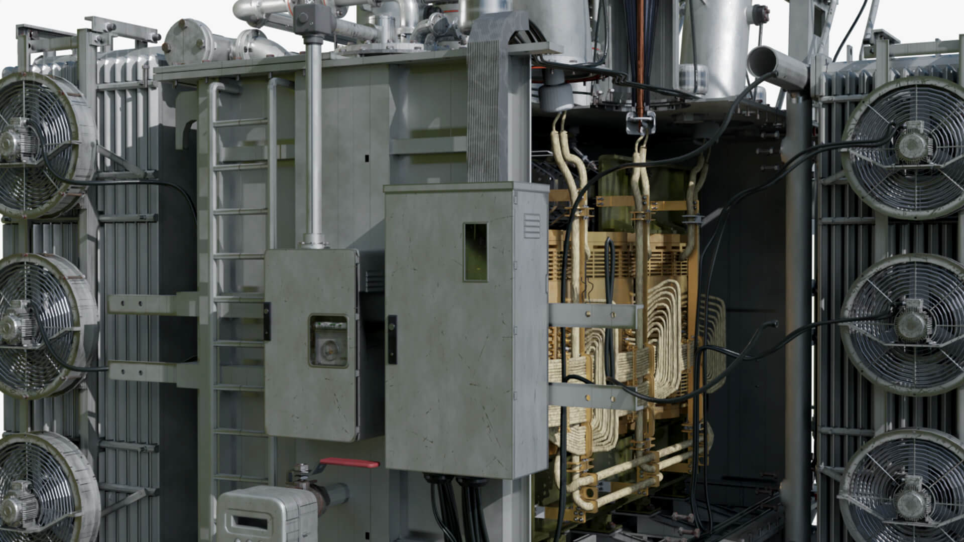 Inside Power Transformer Distribution 3D Model