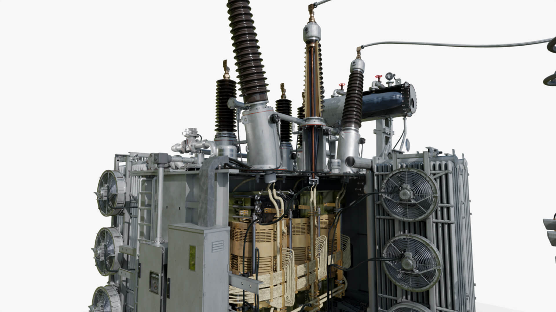 Inside Power Transformer Distribution 3D Model