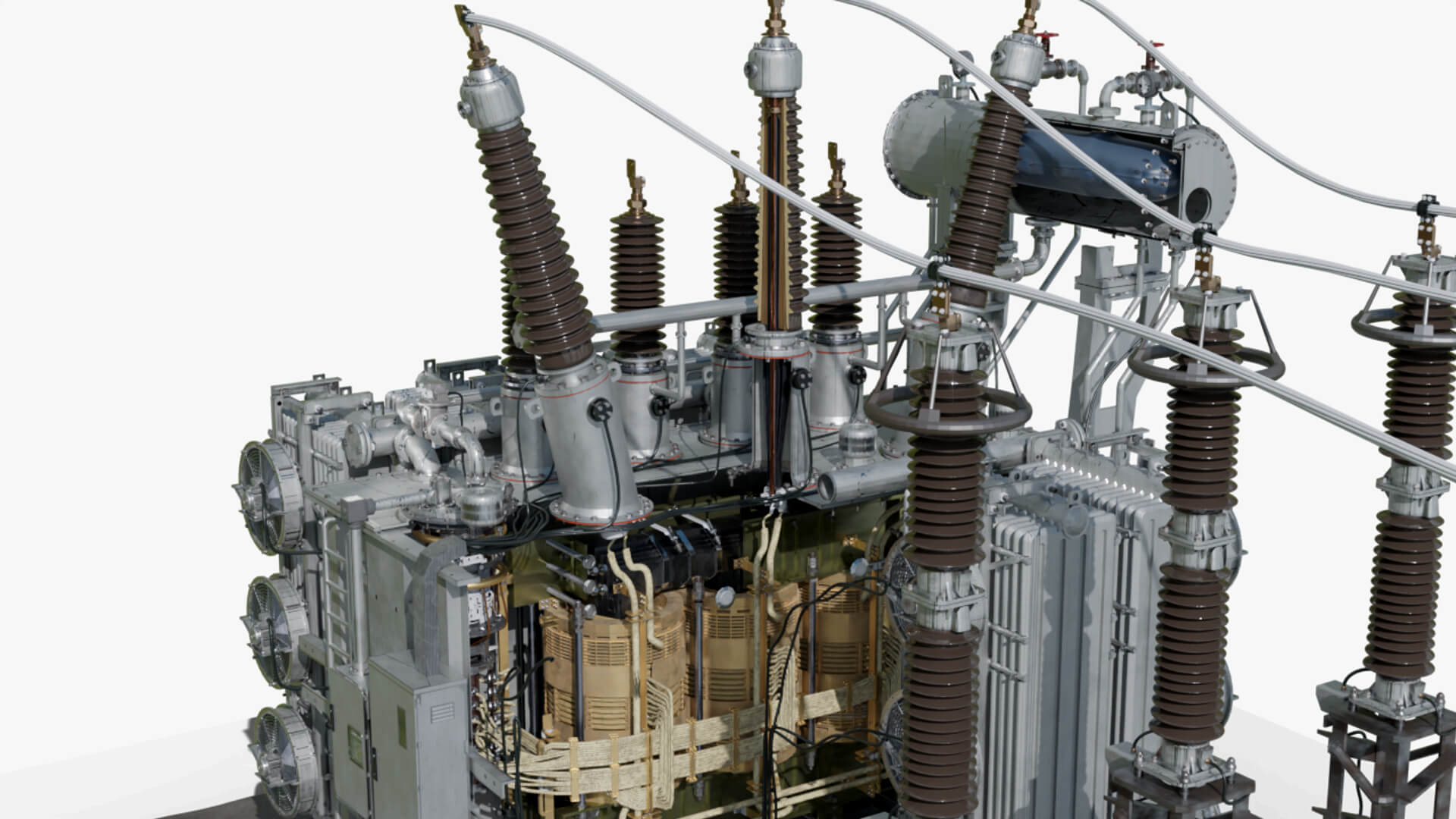 Inside Power Transformer Distribution 3D Model
