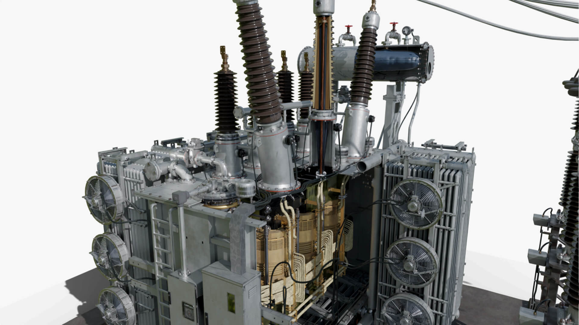 Inside Power Transformer Distribution 3D Model