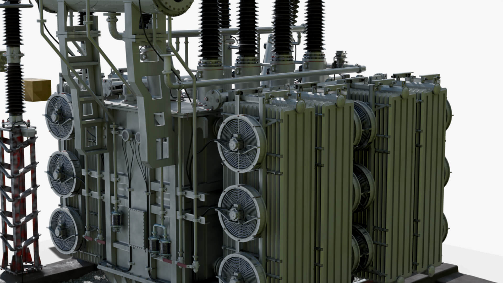 Inside Power Transformer Distribution 3D Model