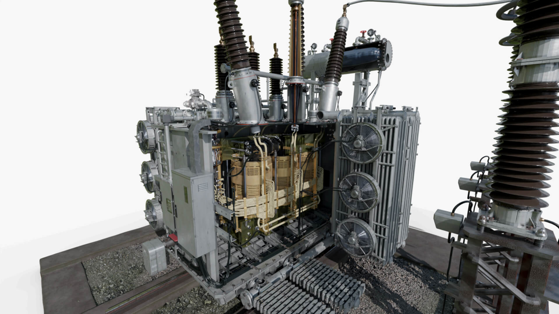 Inside Power Transformer Distribution 3D Model