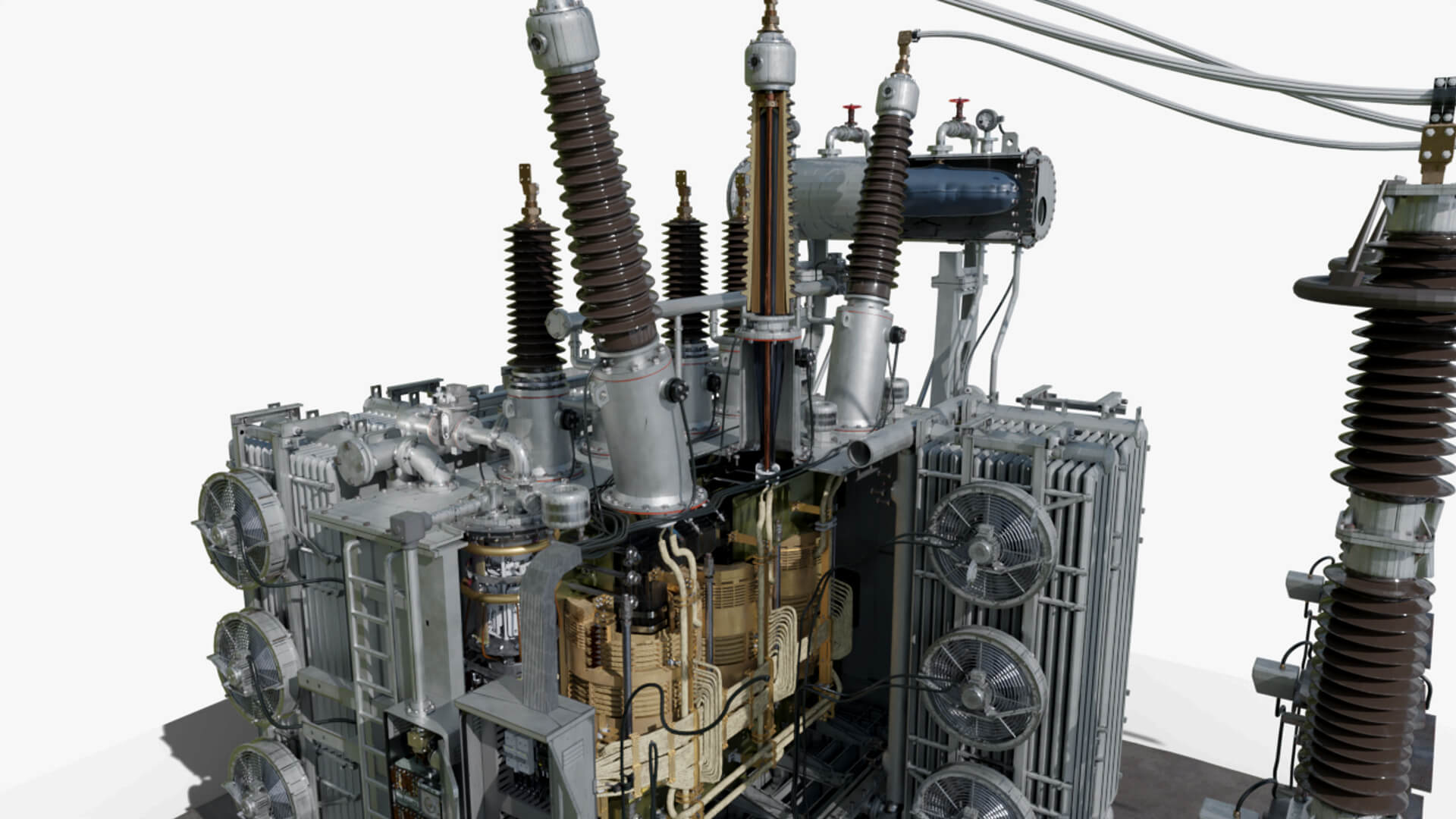 Inside Power Transformer Distribution 3D Model
