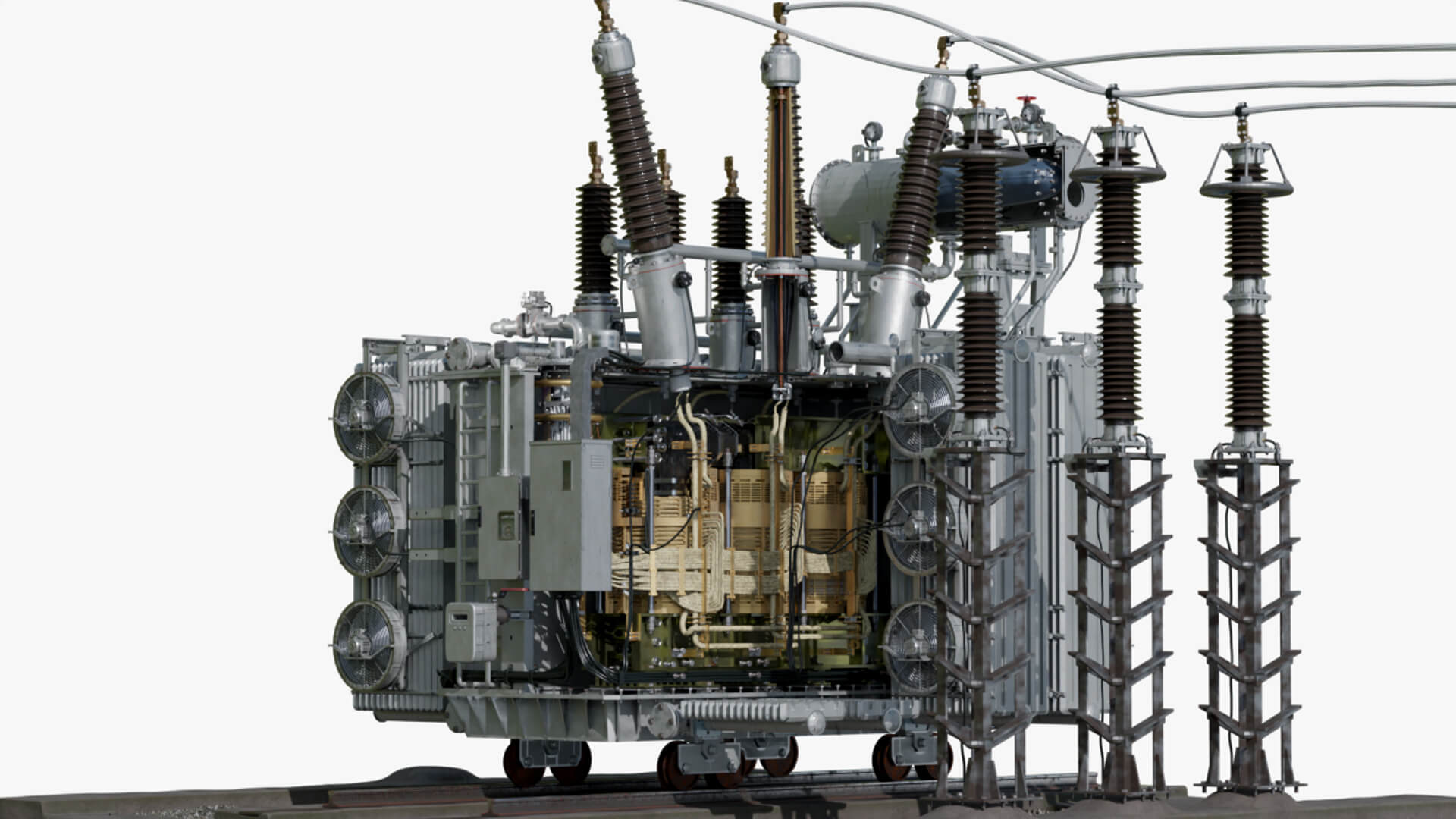 Inside Power Transformer Distribution 3D Model