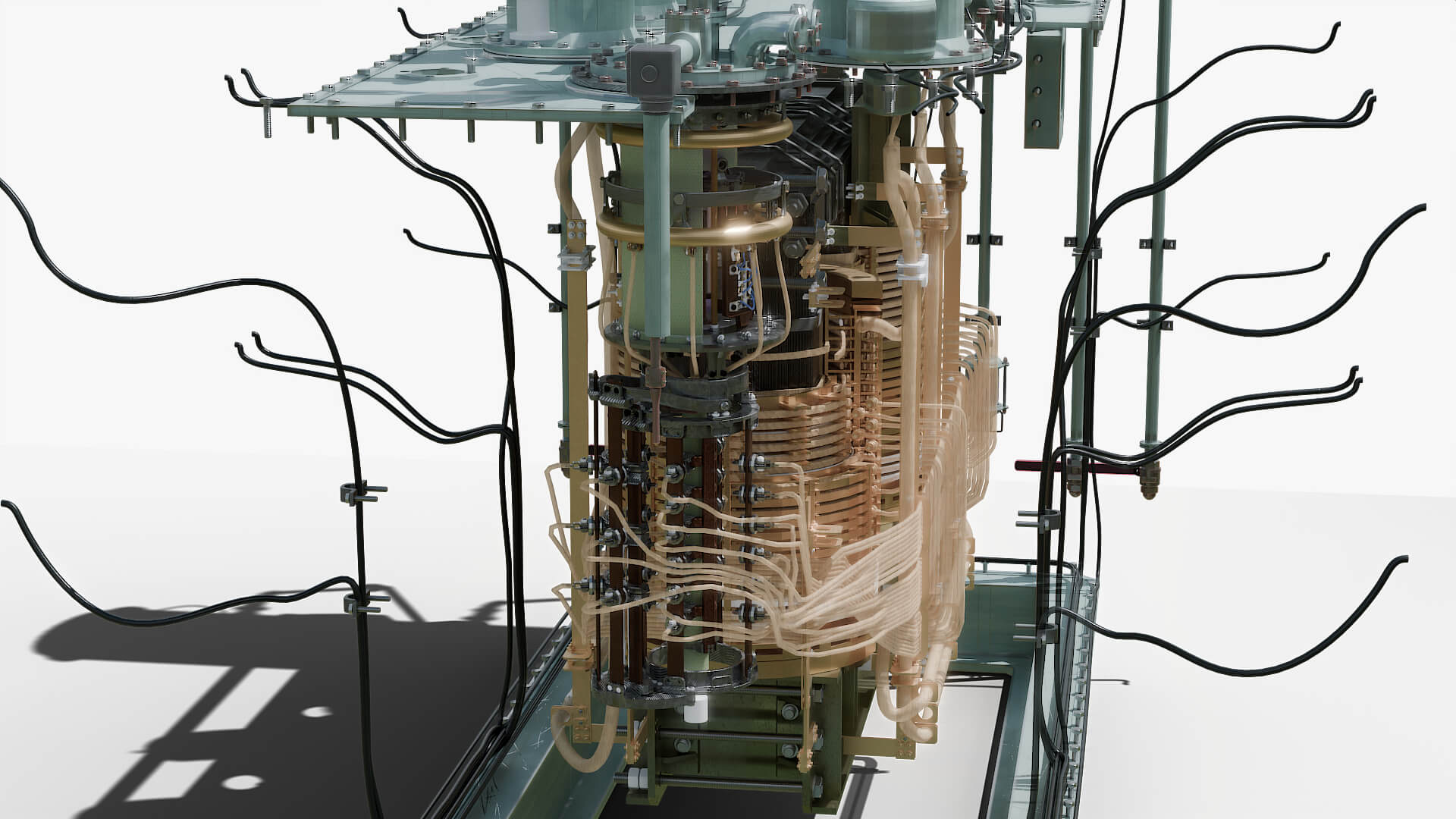 Inside Power Transformer Distribution 3D Model