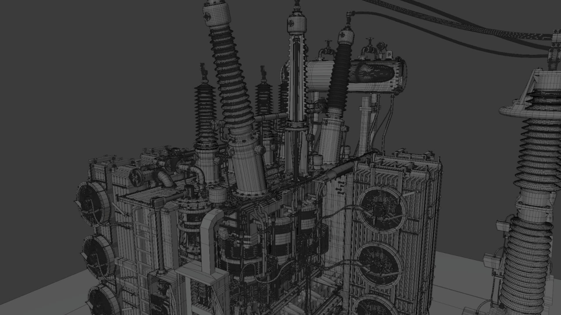 Inside Power Transformer Distribution 3D Model