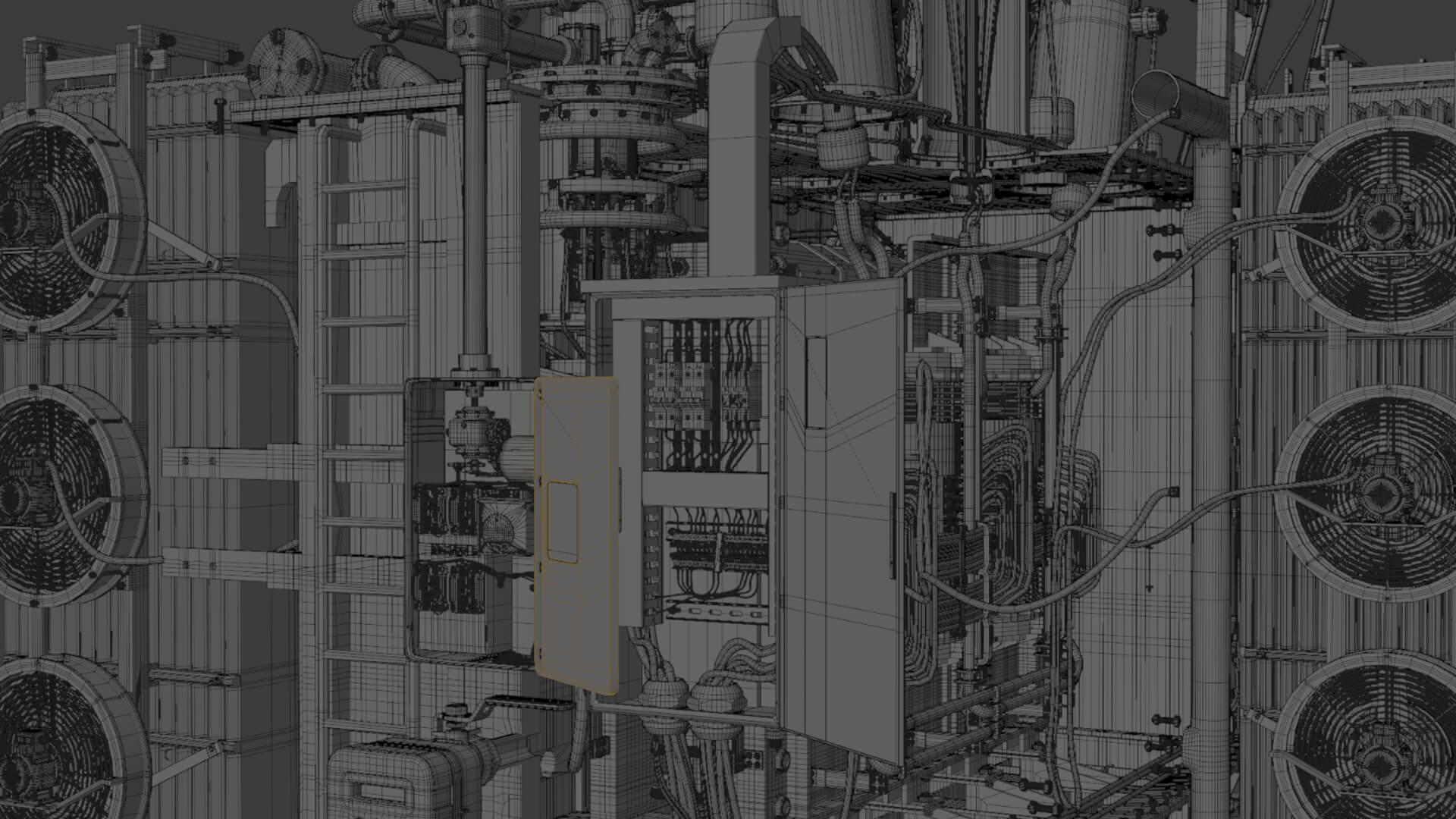 Inside Power Transformer Distribution 3D Model