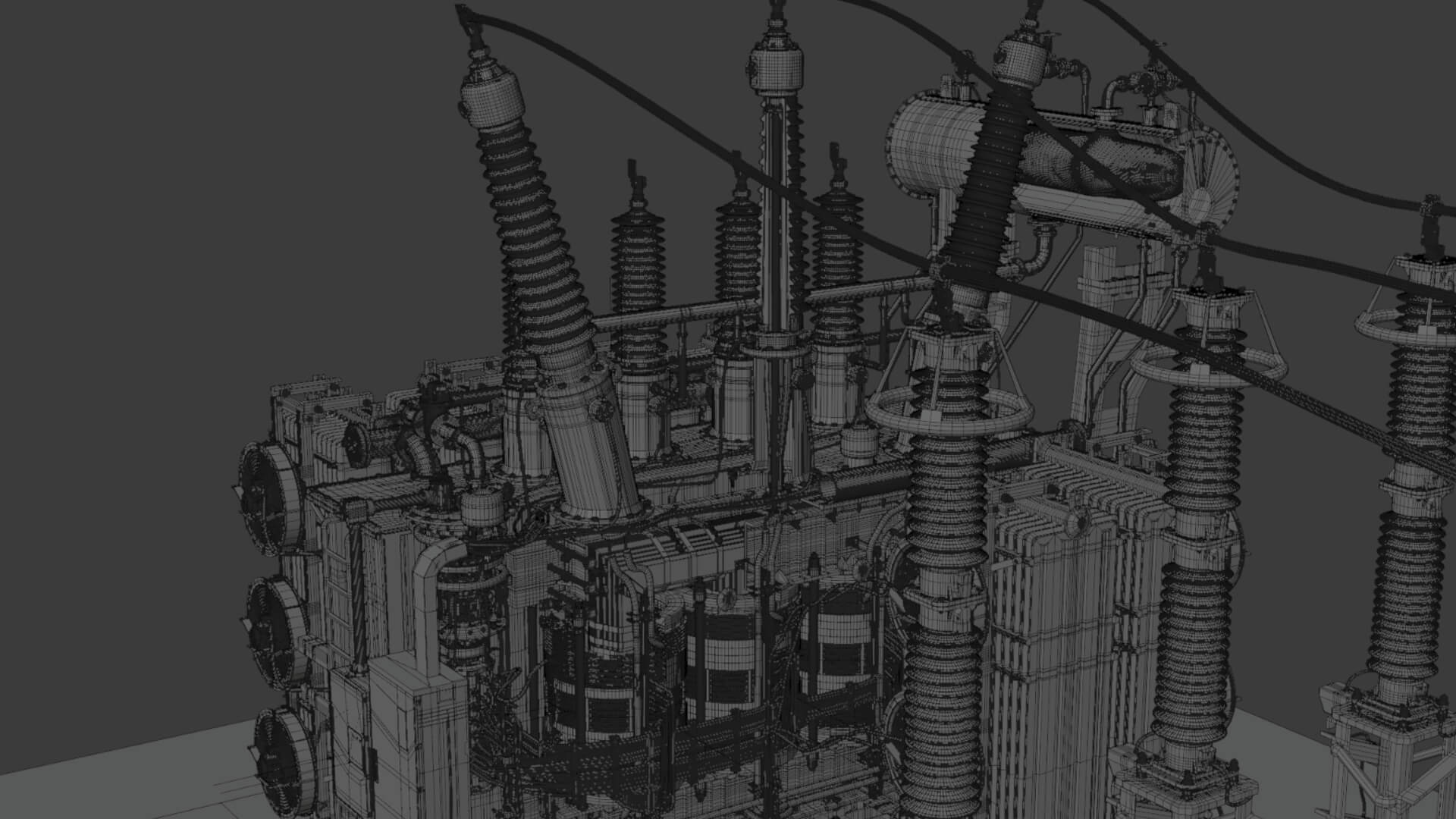 Inside Power Transformer Distribution 3D Model