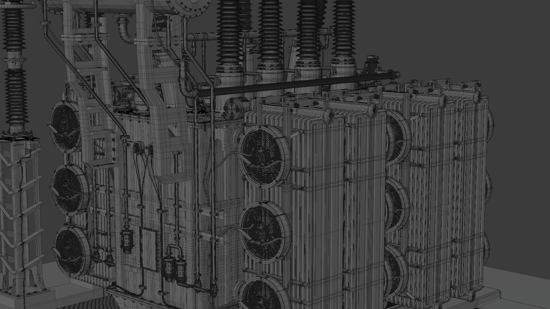 Inside Power Transformer Distribution 3D Model