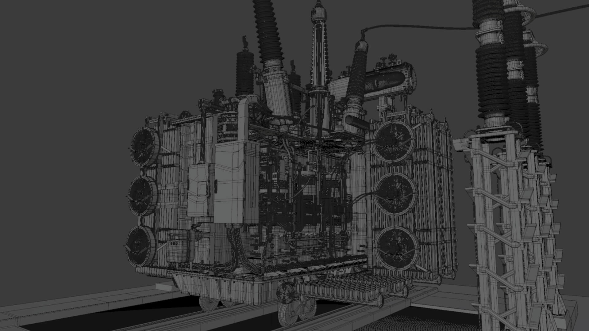Inside Power Transformer Distribution 3D Model
