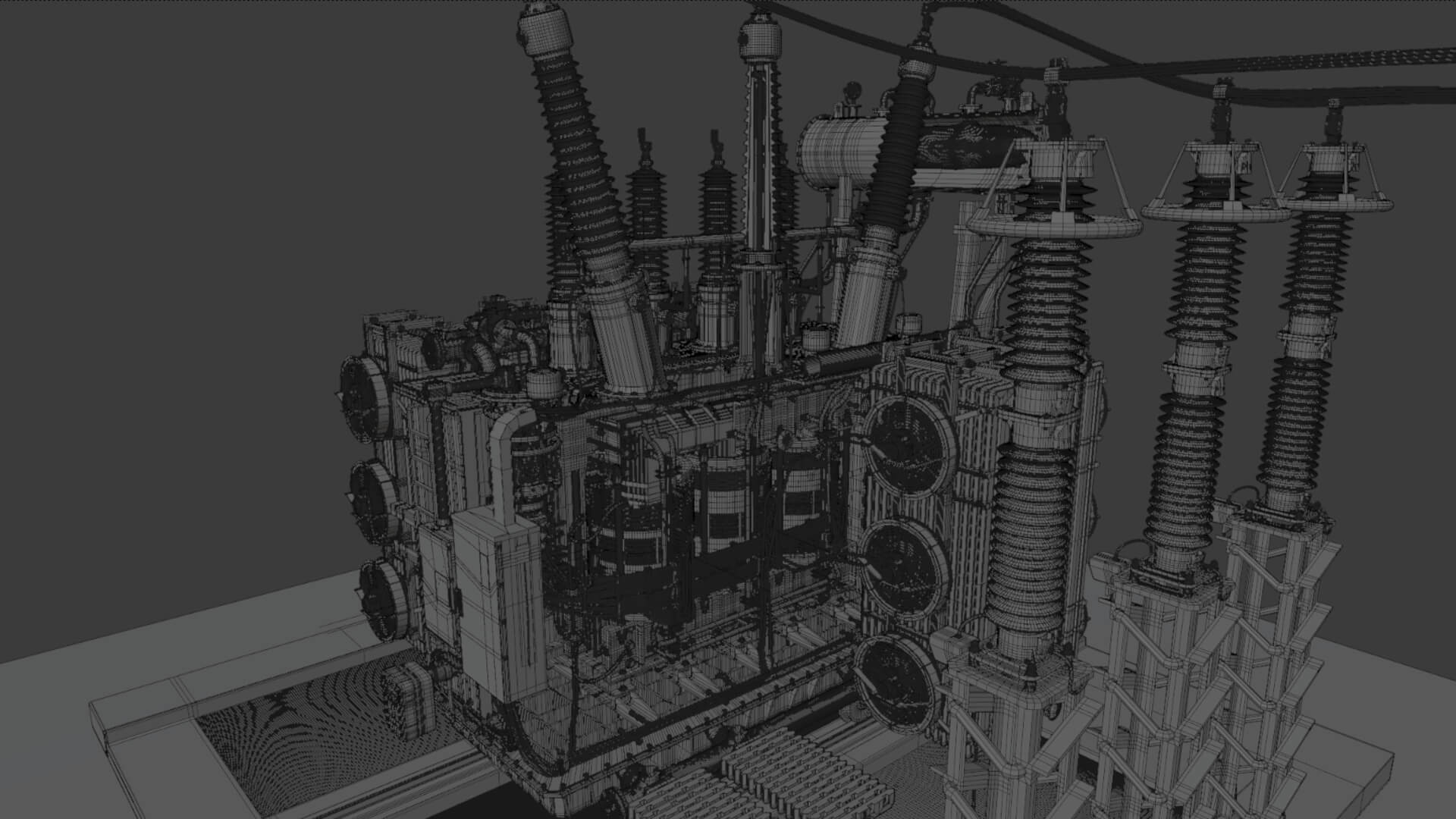 Inside Power Transformer Distribution 3D Model