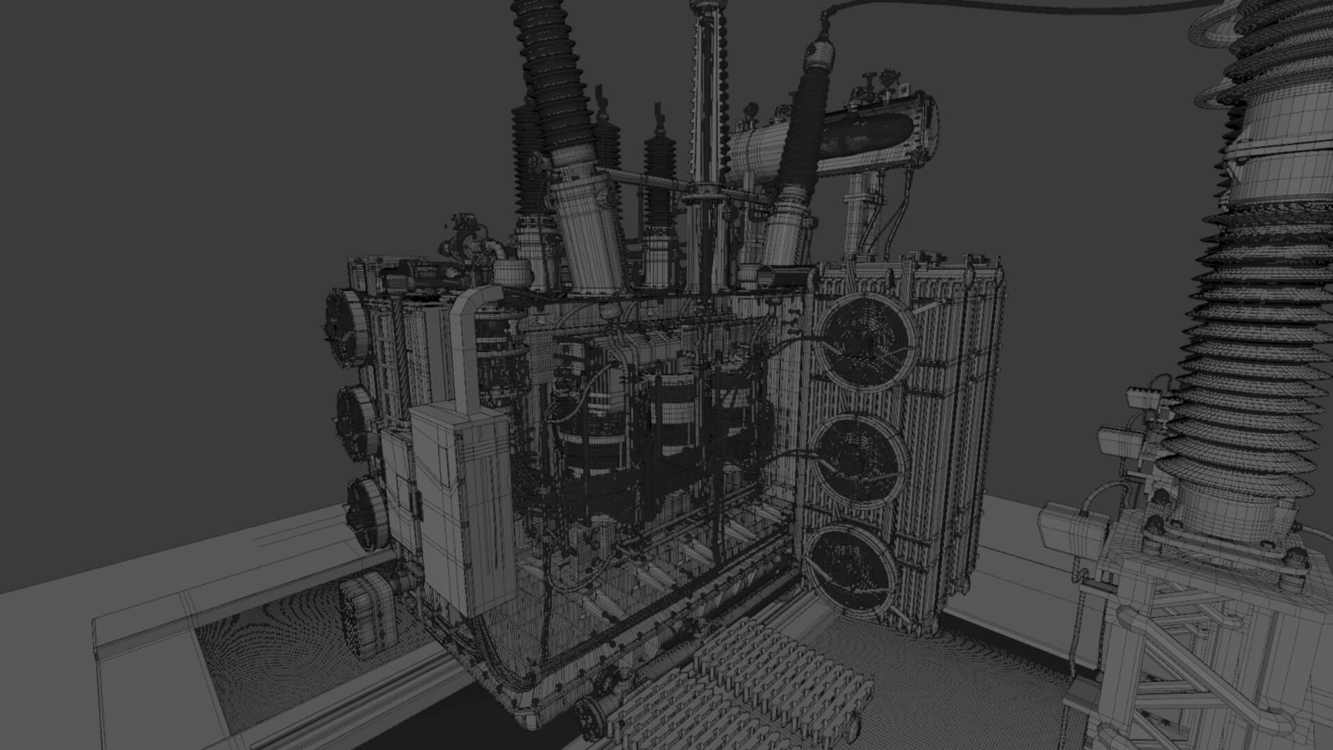 Inside Power Transformer Distribution 3D Model