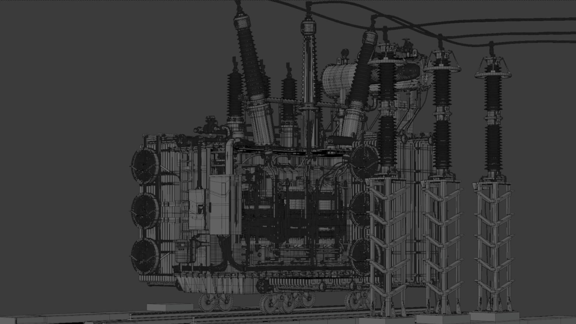 Inside Power Transformer Distribution 3D Model