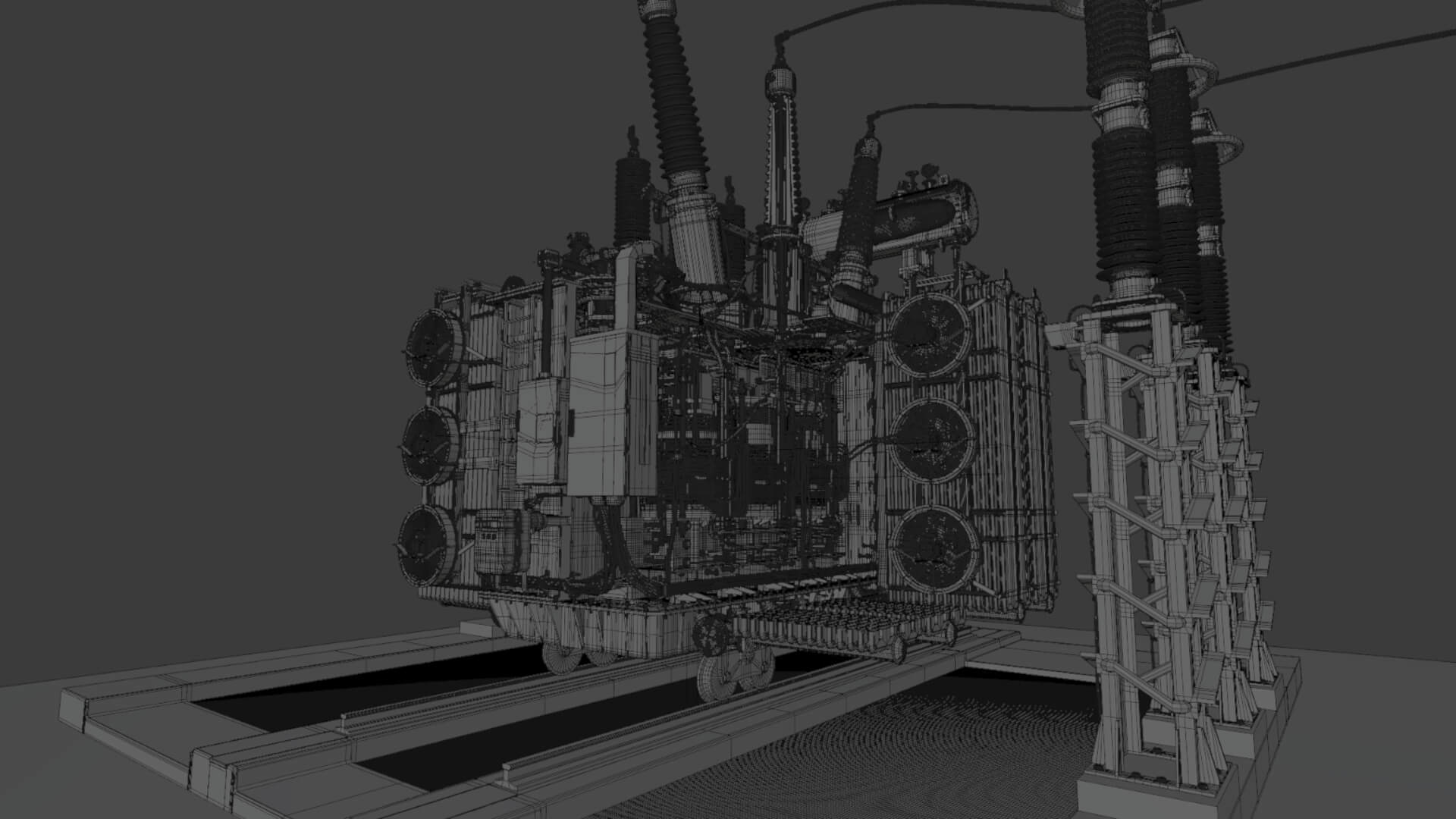 Inside Power Transformer Distribution 3D Model