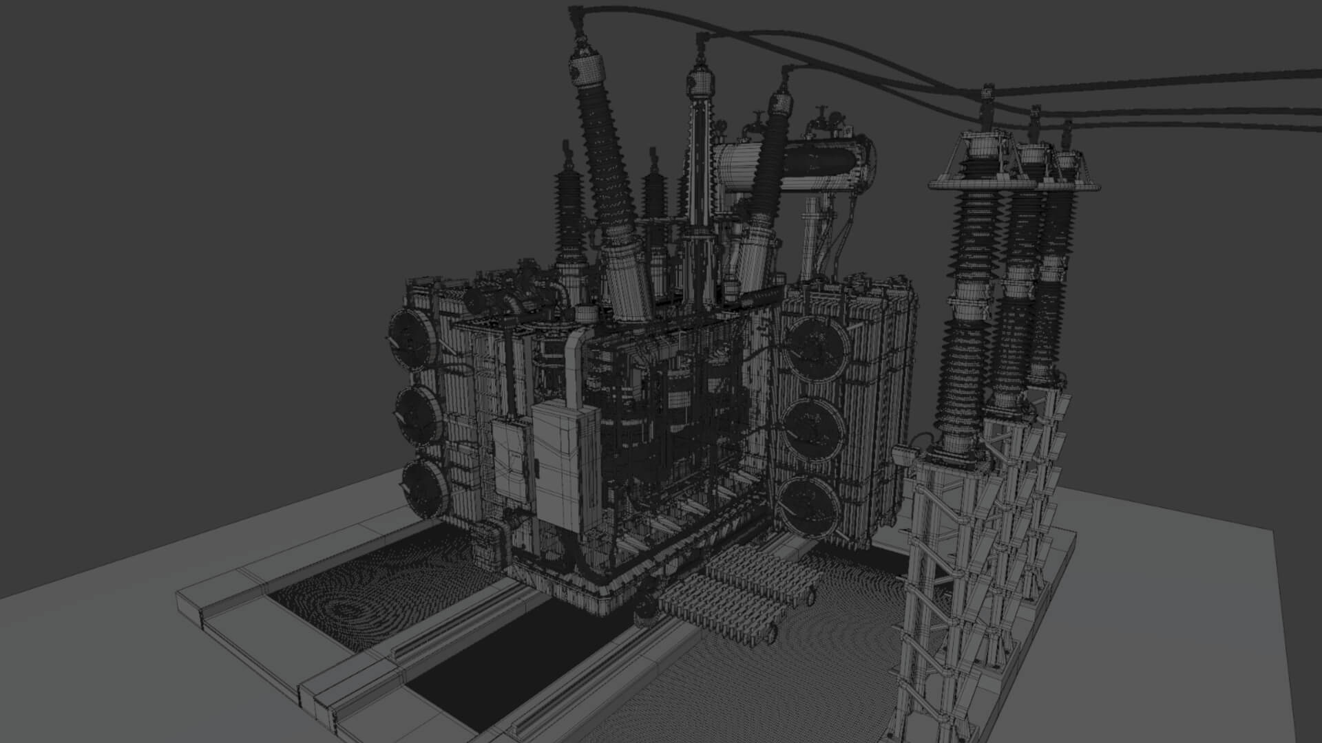 Inside Power Transformer Distribution 3D Model