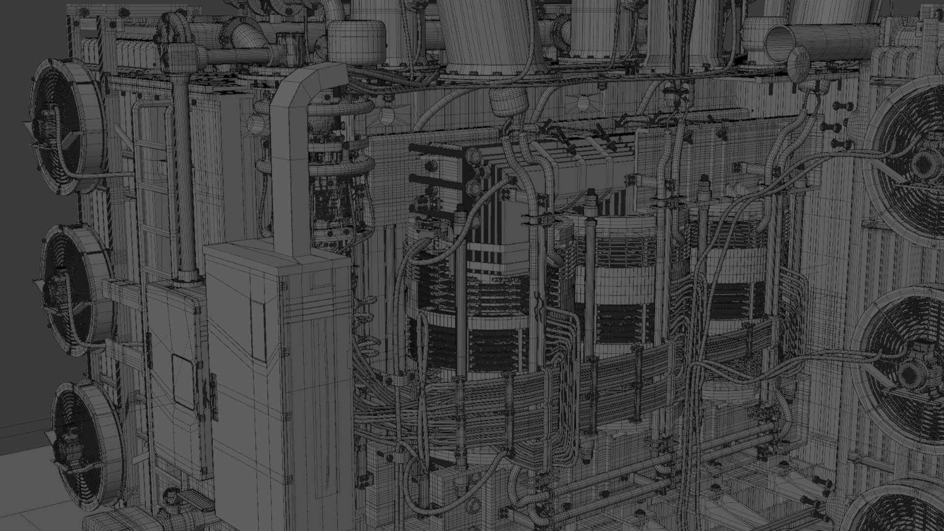 Inside Power Transformer Distribution 3D Model