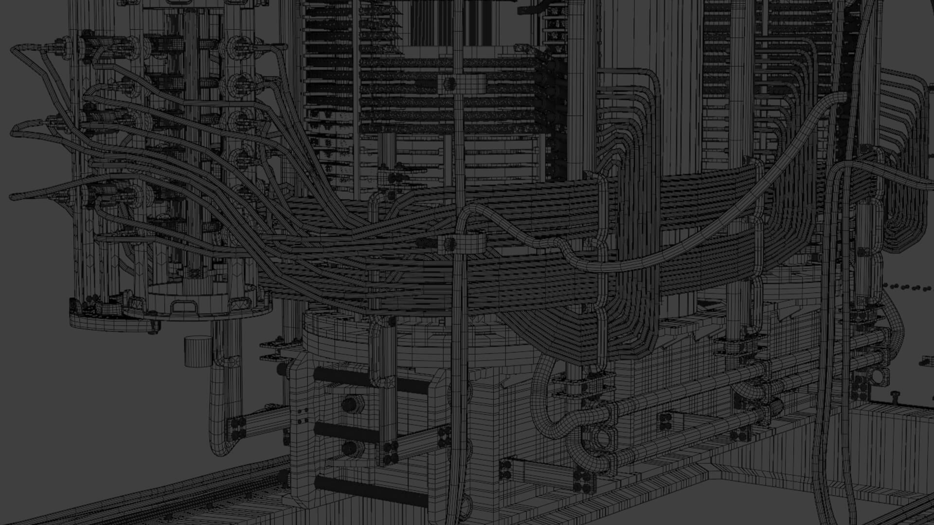 Inside Power Transformer Distribution 3D Model