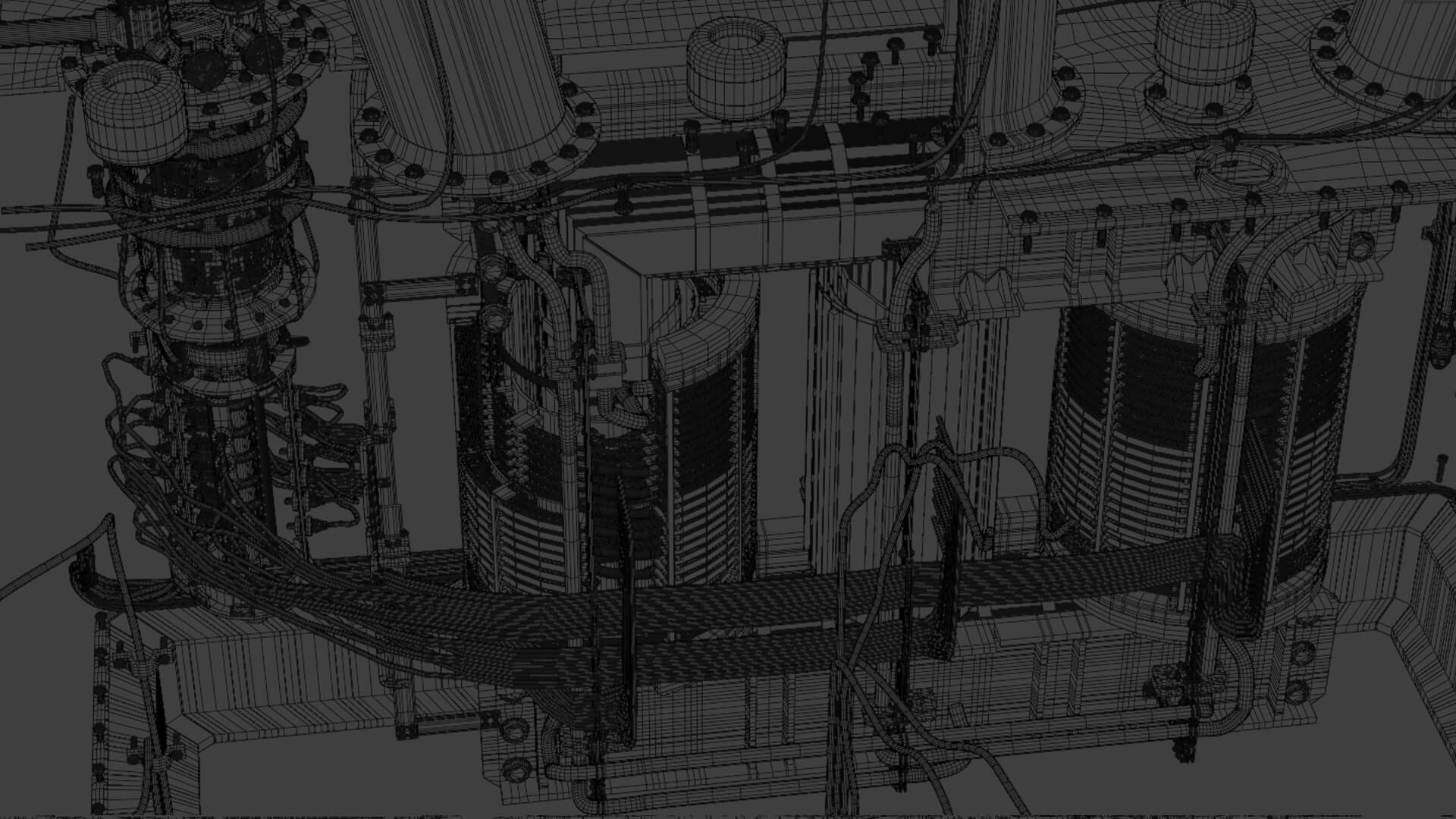 Inside Power Transformer Distribution 3D Model