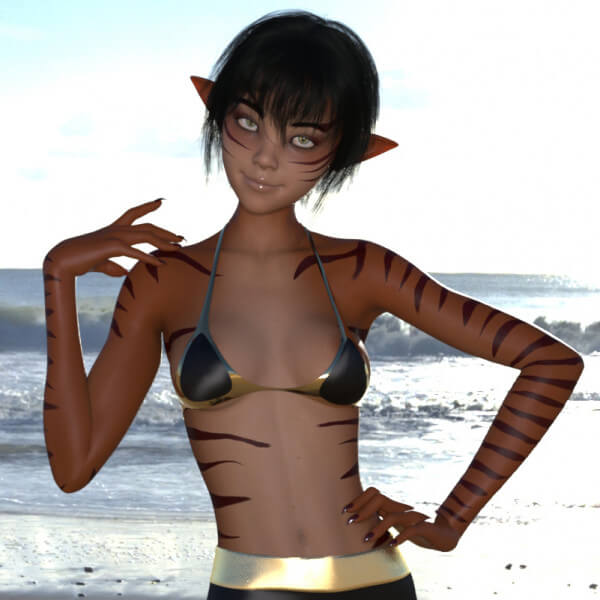 Lian as a Tiger Elf 3