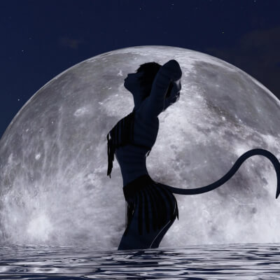 Lina - Water and Moonlight 3D Wallpaper
