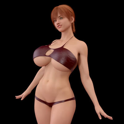 Red Leather Material for Causam3Ds Eye Candy Bikini for G8F