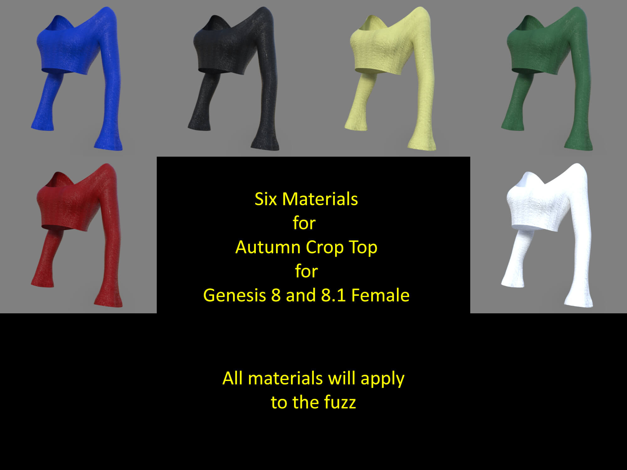 Winter Materials for Autumn Crop Top Sweater for G8F Daz Content