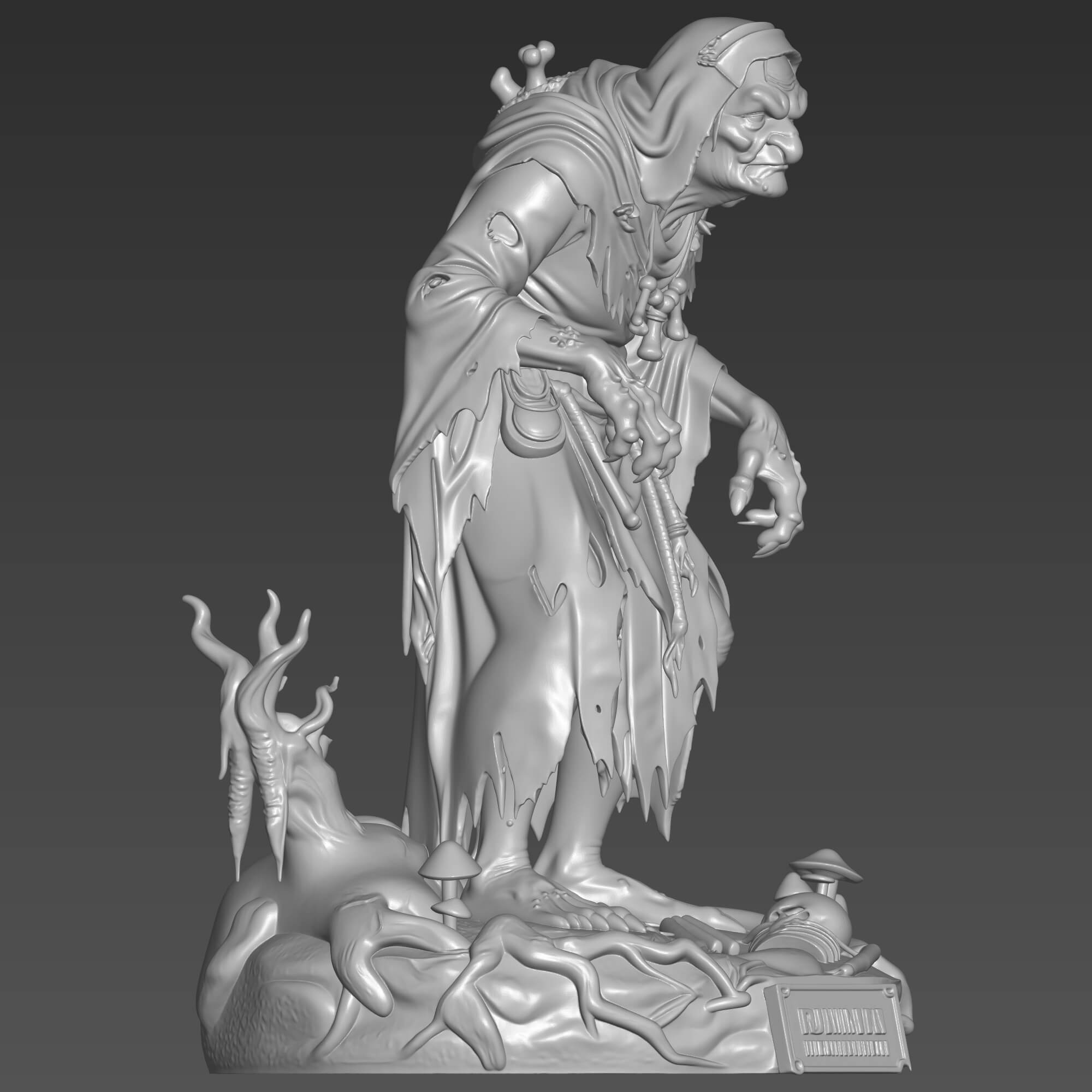 Baba Yaga 3D STL File - Forest Witch Miniature 3D Model
