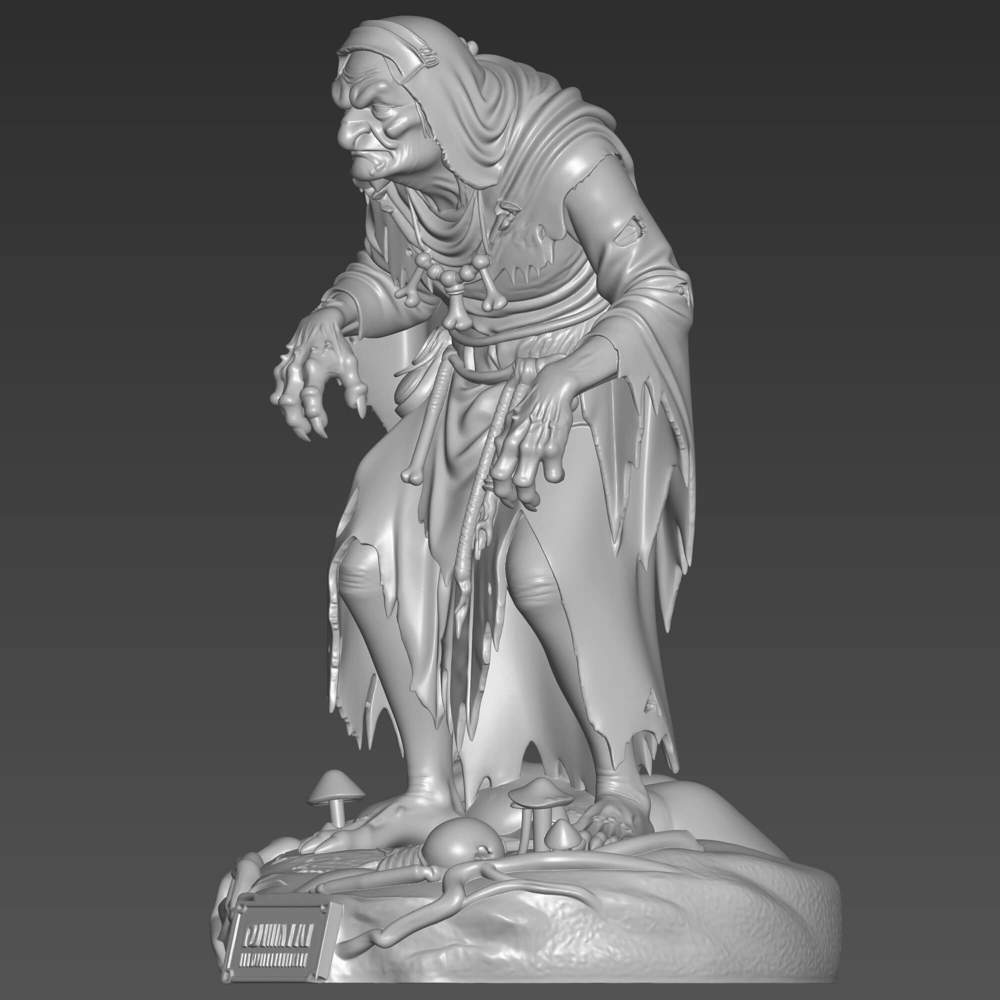 Baba Yaga 3D STL File - Forest Witch Miniature 3D Model