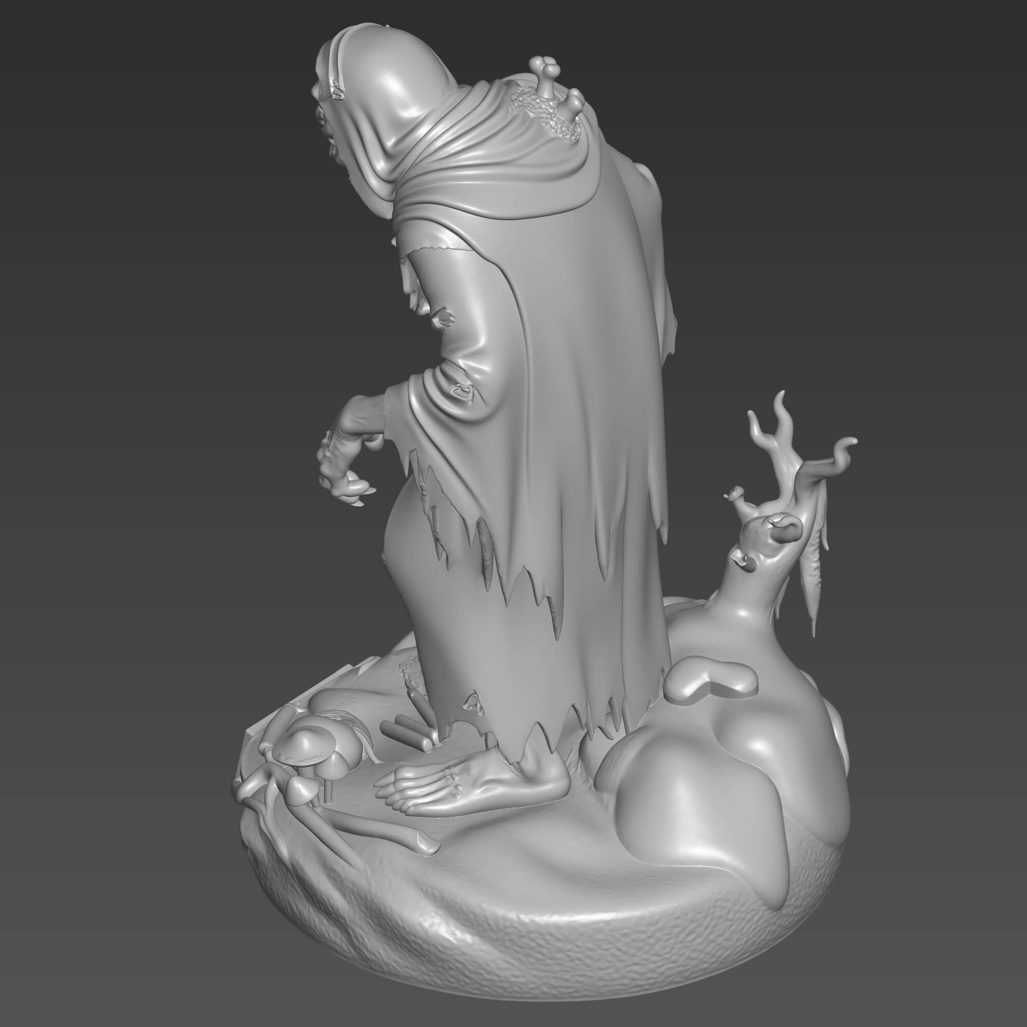 Baba Yaga 3D STL File - Forest Witch Miniature 3D Model
