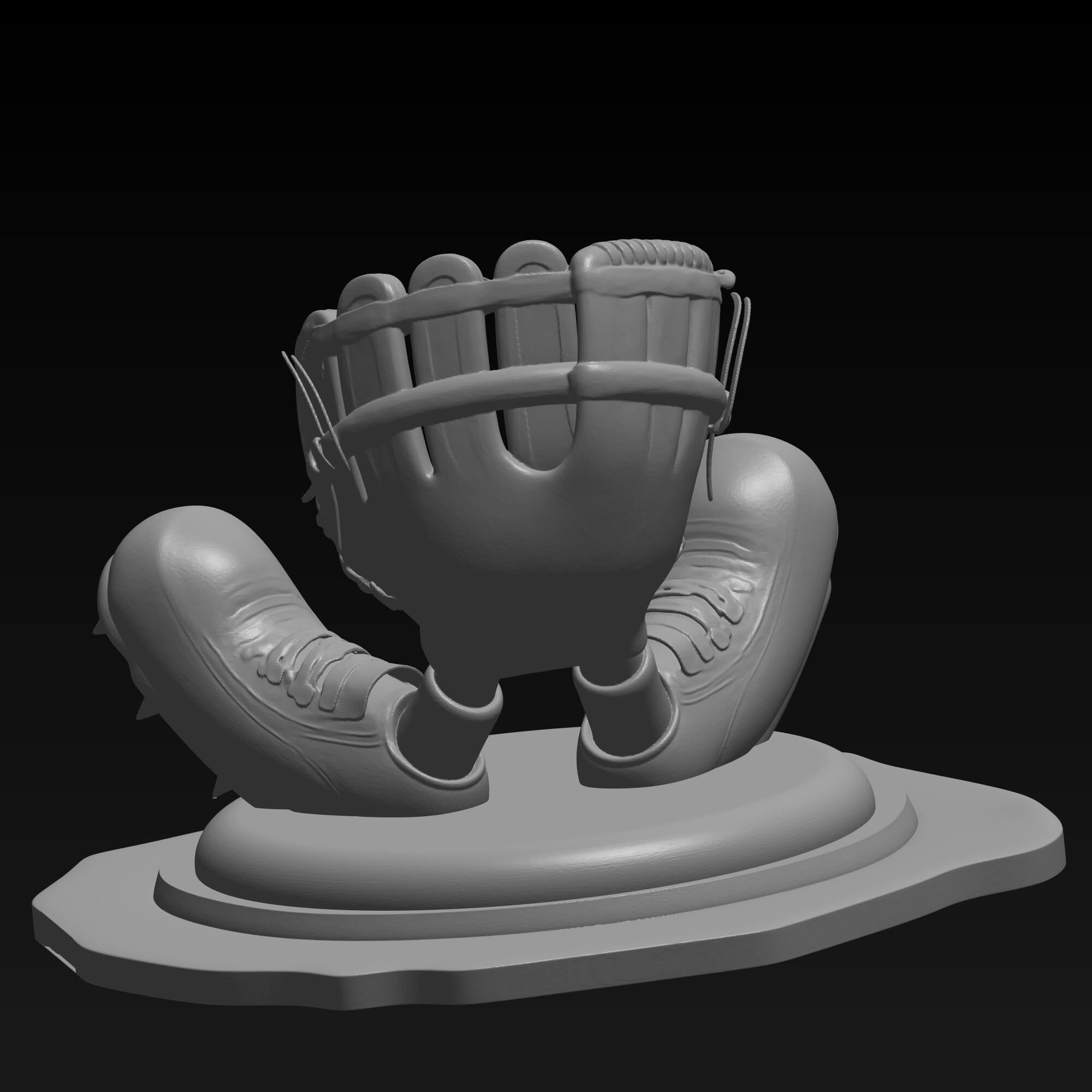 Baseball Glove and Cleats Character 3D STL File 3D Model