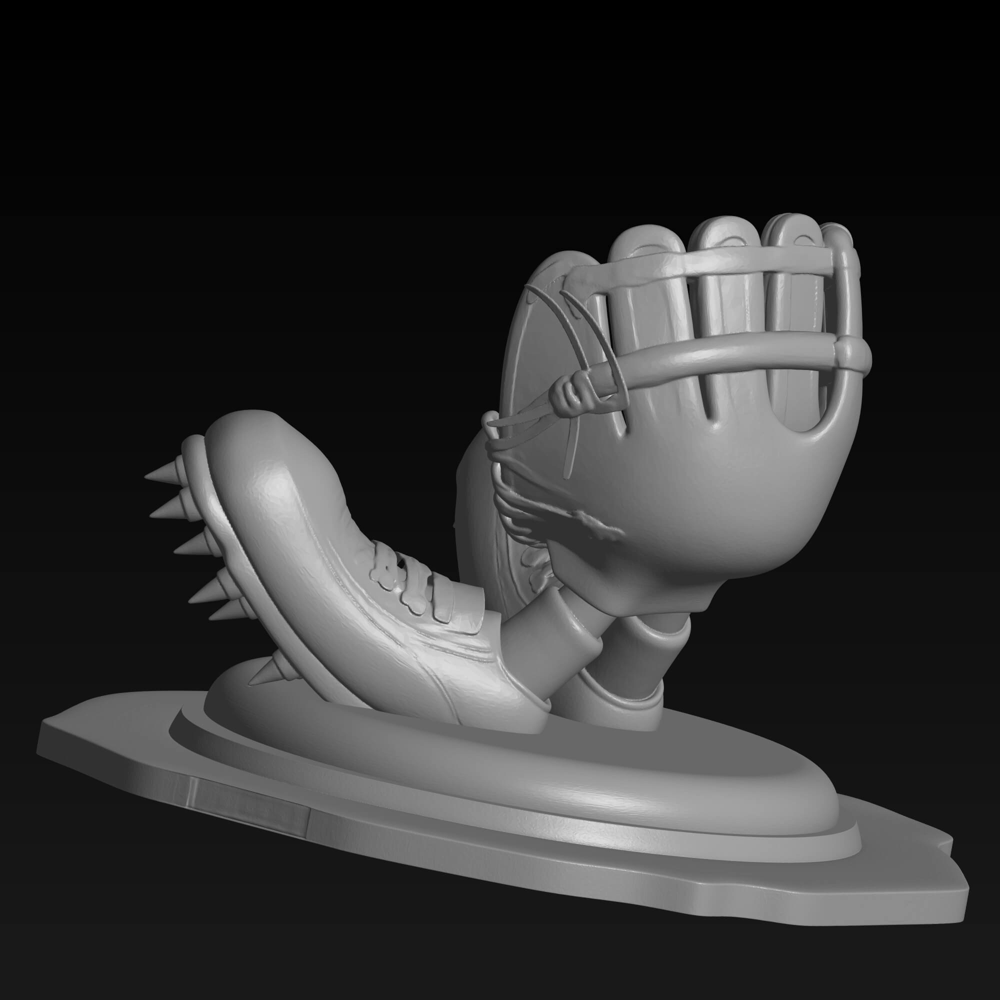Baseball Glove and Cleats Character 3D STL File 3D Model
