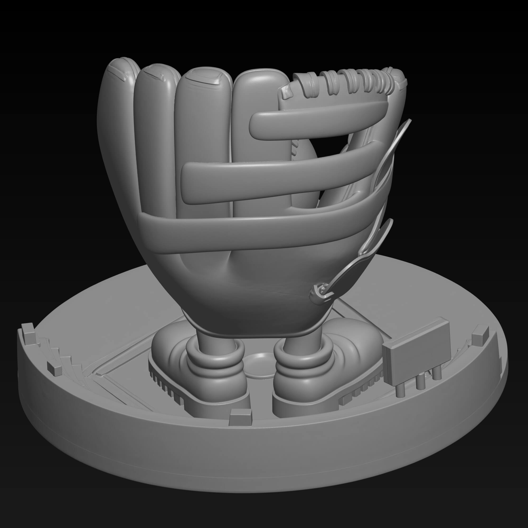 Baseball Stadium Character 3D Print Model Cute Sports Mascot 3D Model