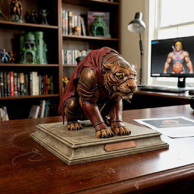 Battle Cat STL File He-Man Cringer Tiger Statue