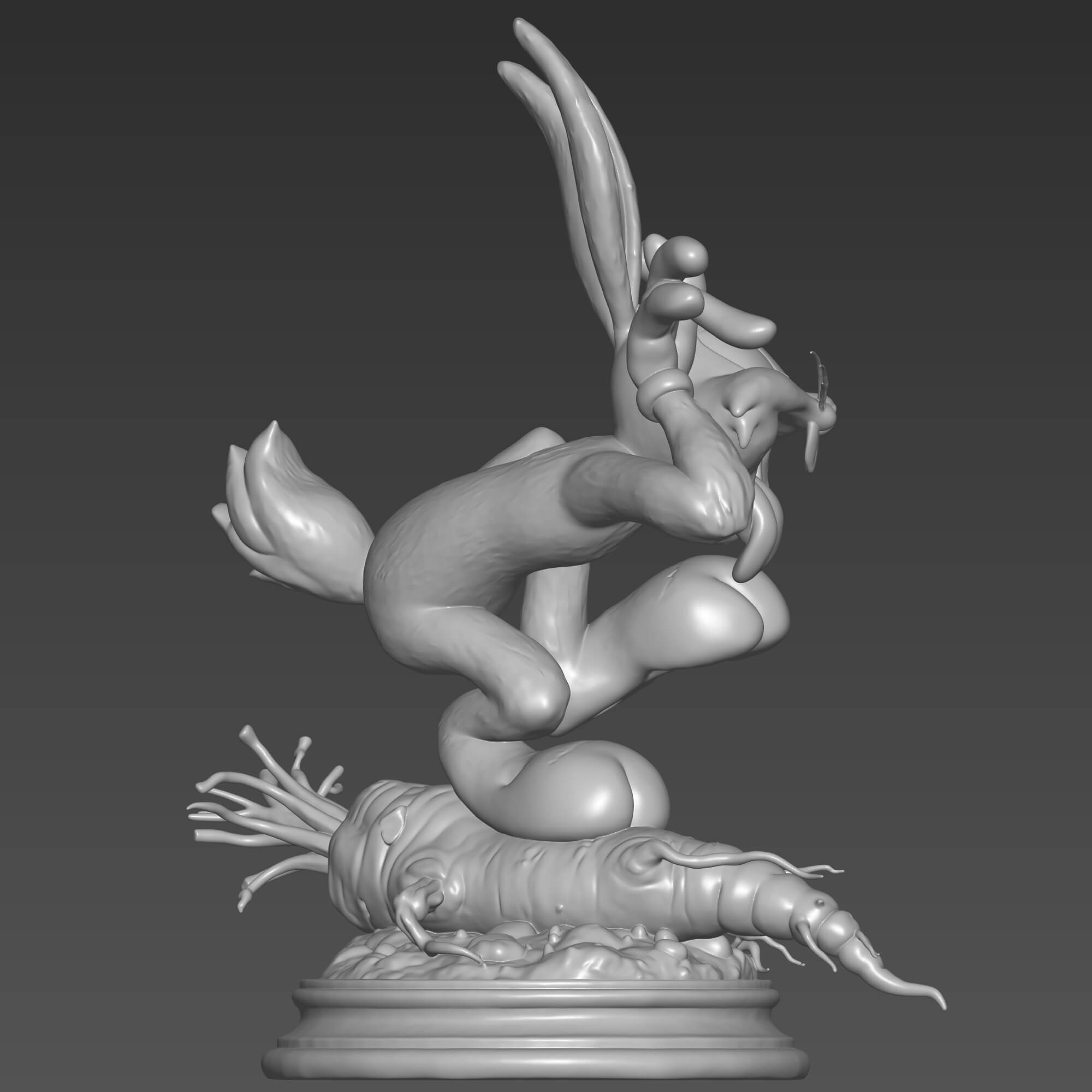 Bugs Bunny 3D STL File Looney Tunes Figurine 3D Model