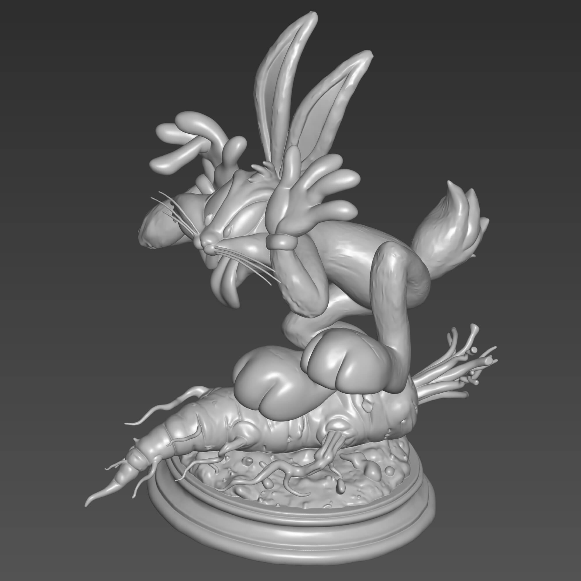 Bugs Bunny 3D STL File Looney Tunes Figurine 3D Model