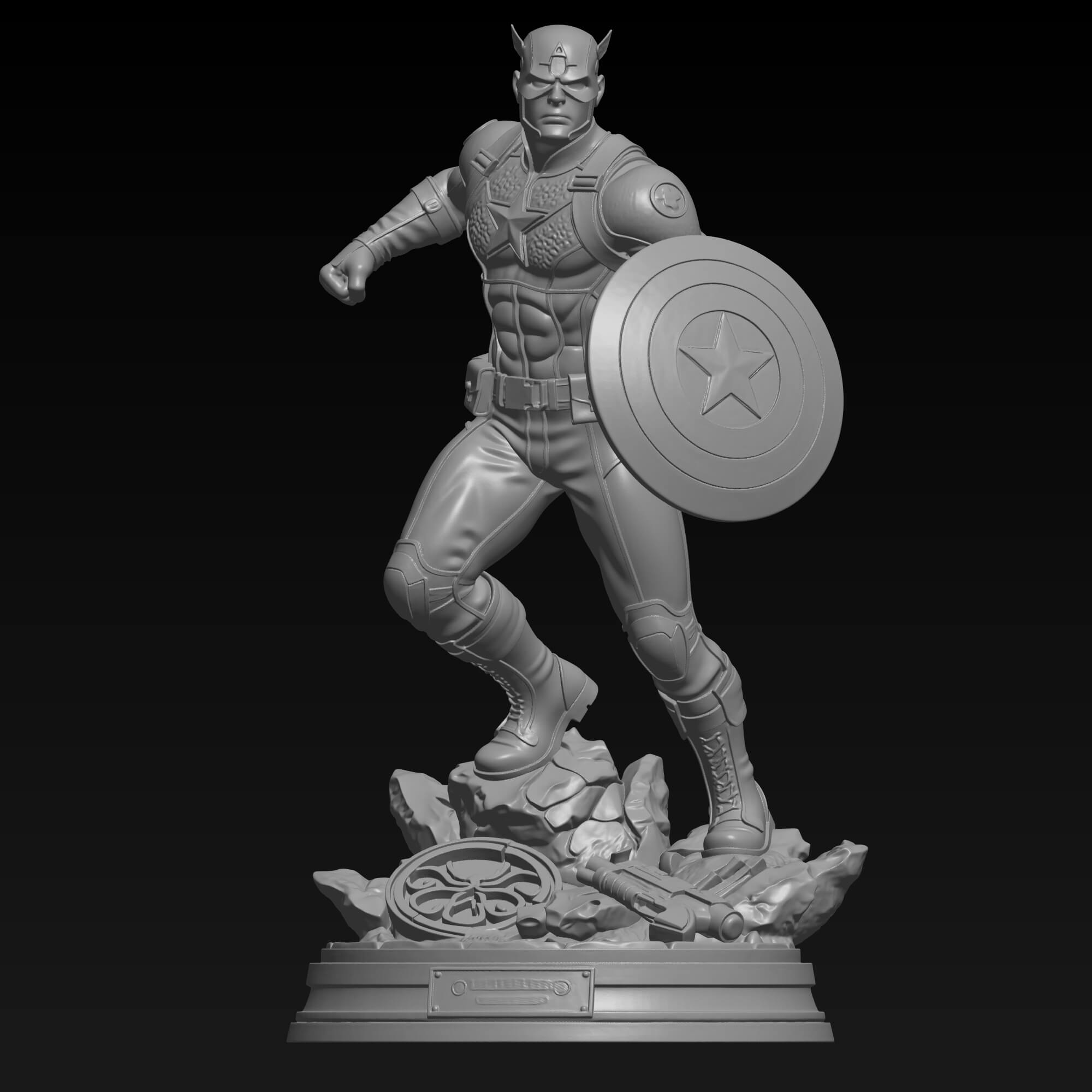 Captain America STL File for 3D Printing Avenger Superhero 3D Model