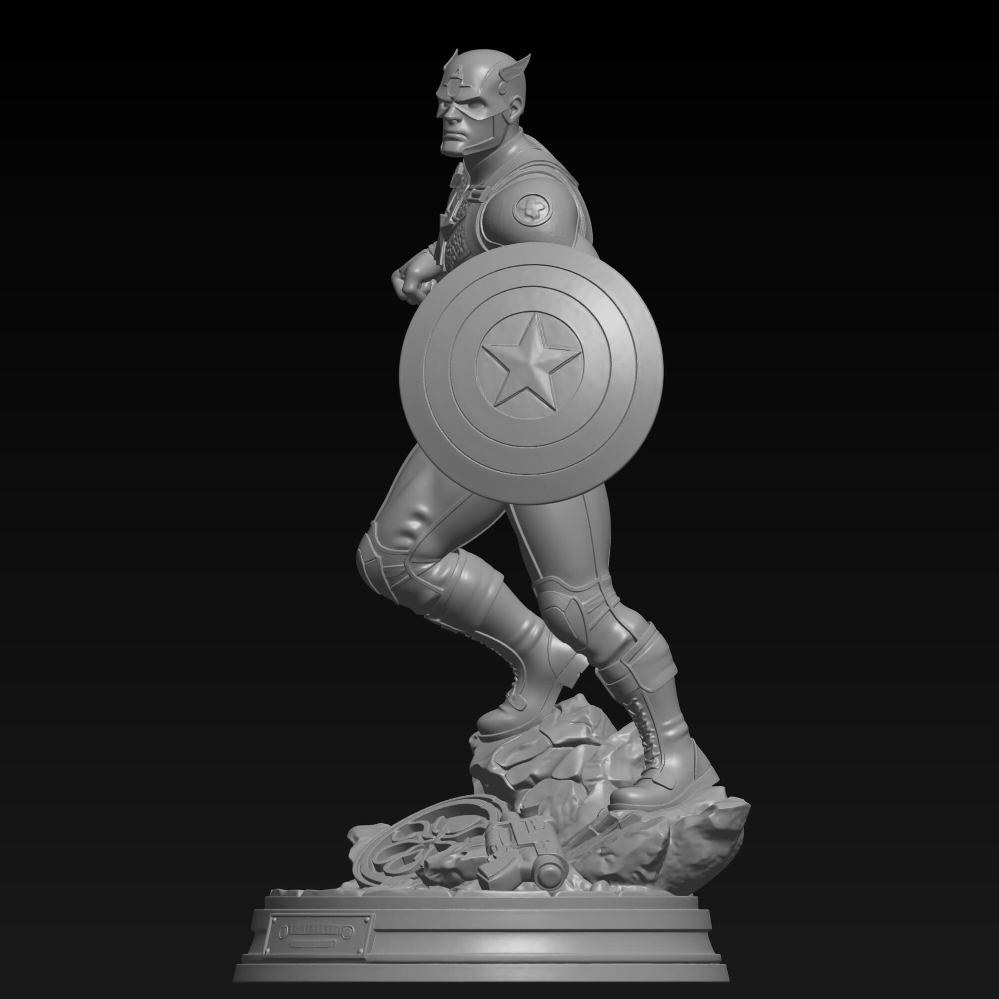 Captain America STL File for 3D Printing Avenger Superhero 3D Model