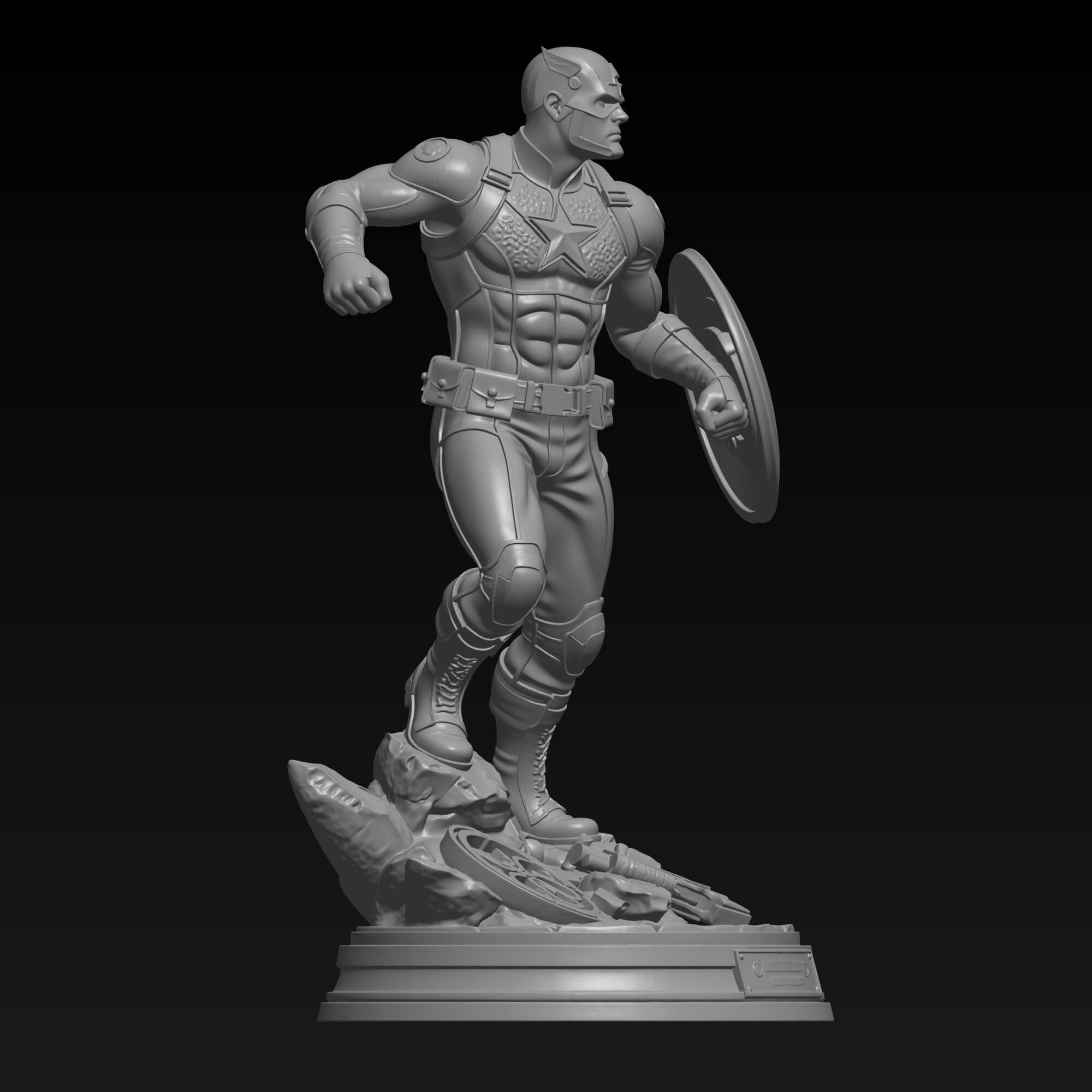 Captain America STL File for 3D Printing Avenger Superhero 3D Model
