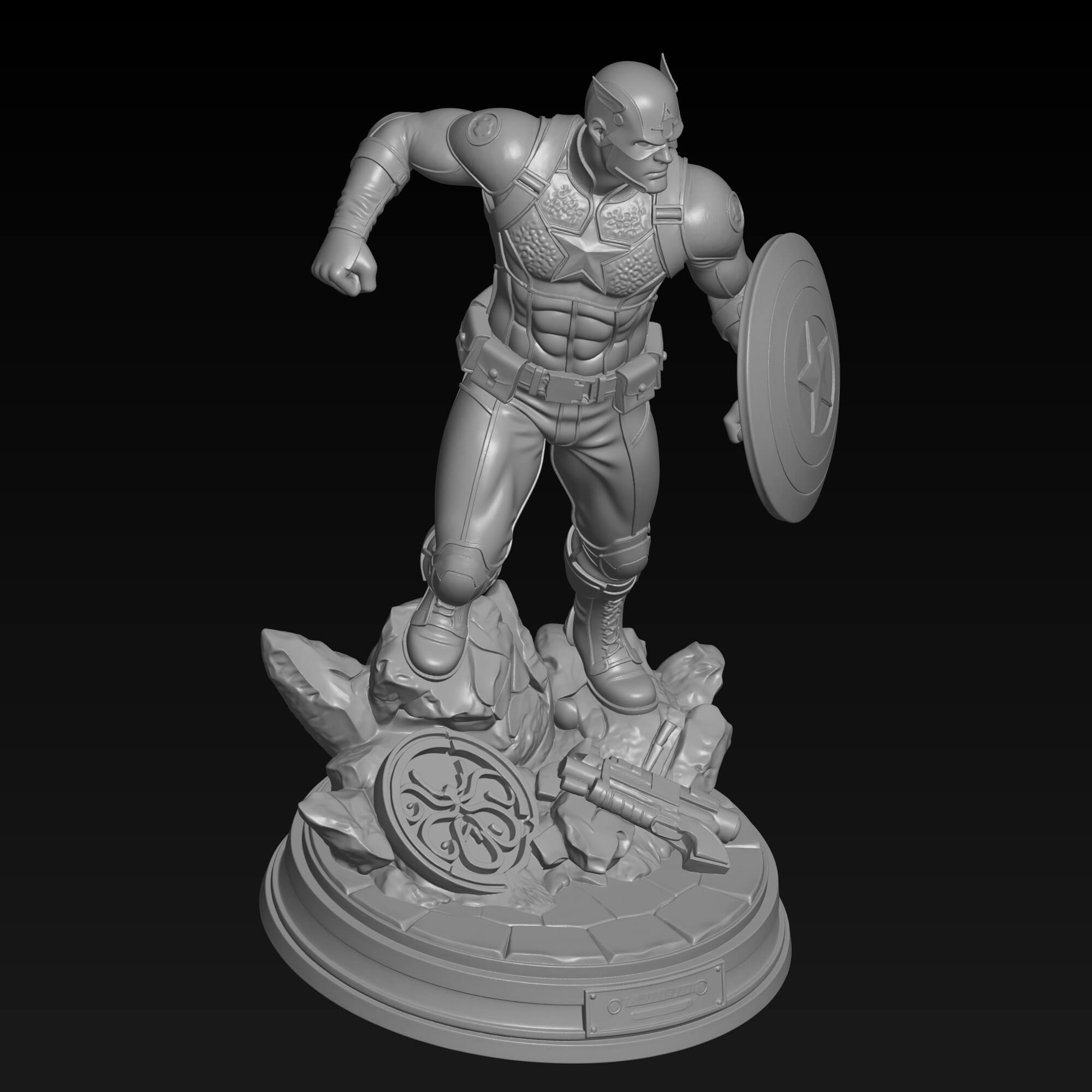 Captain America STL File for 3D Printing Avenger Superhero 3D Model