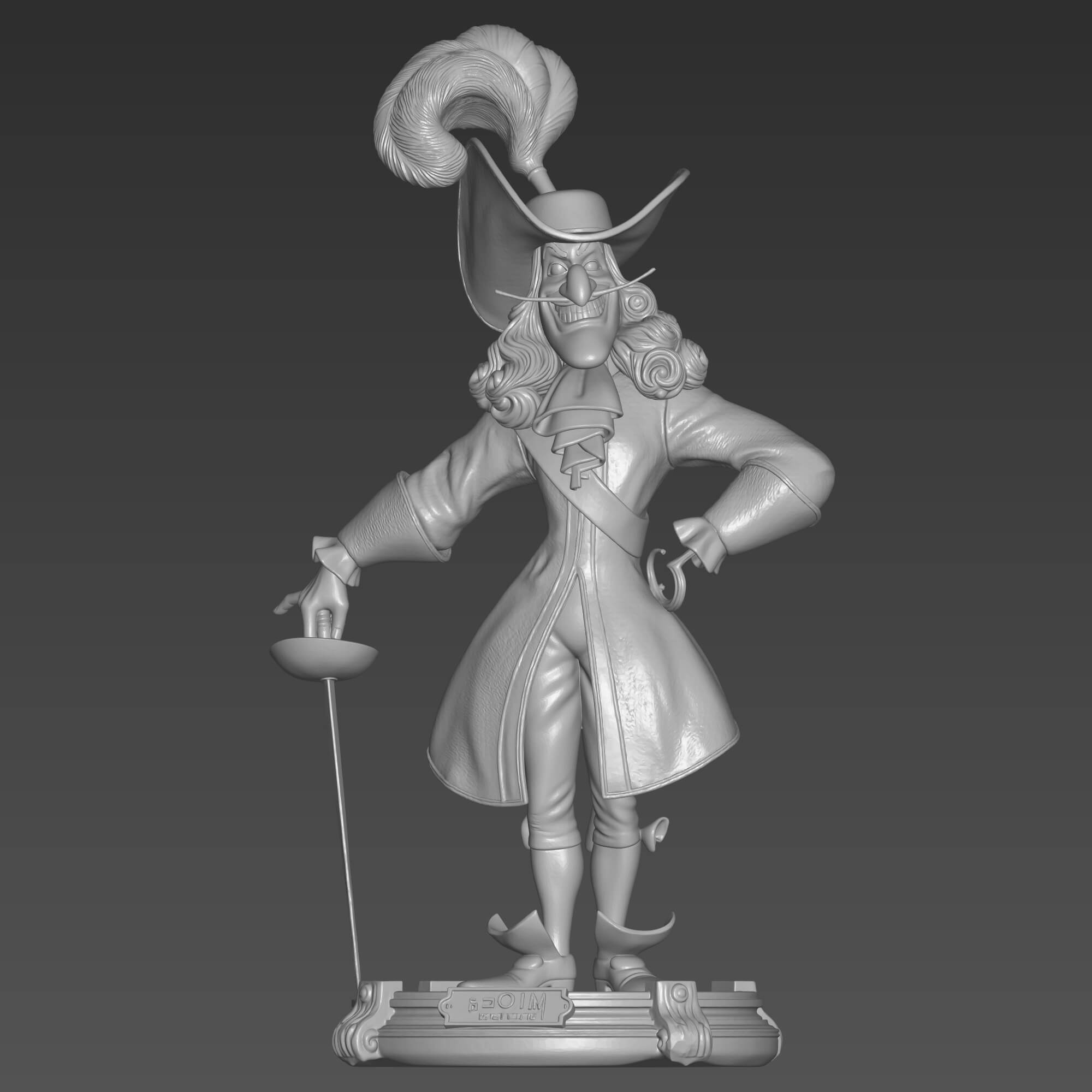Captain Hook STL File 3D Printable Villain Figurine 3D Model