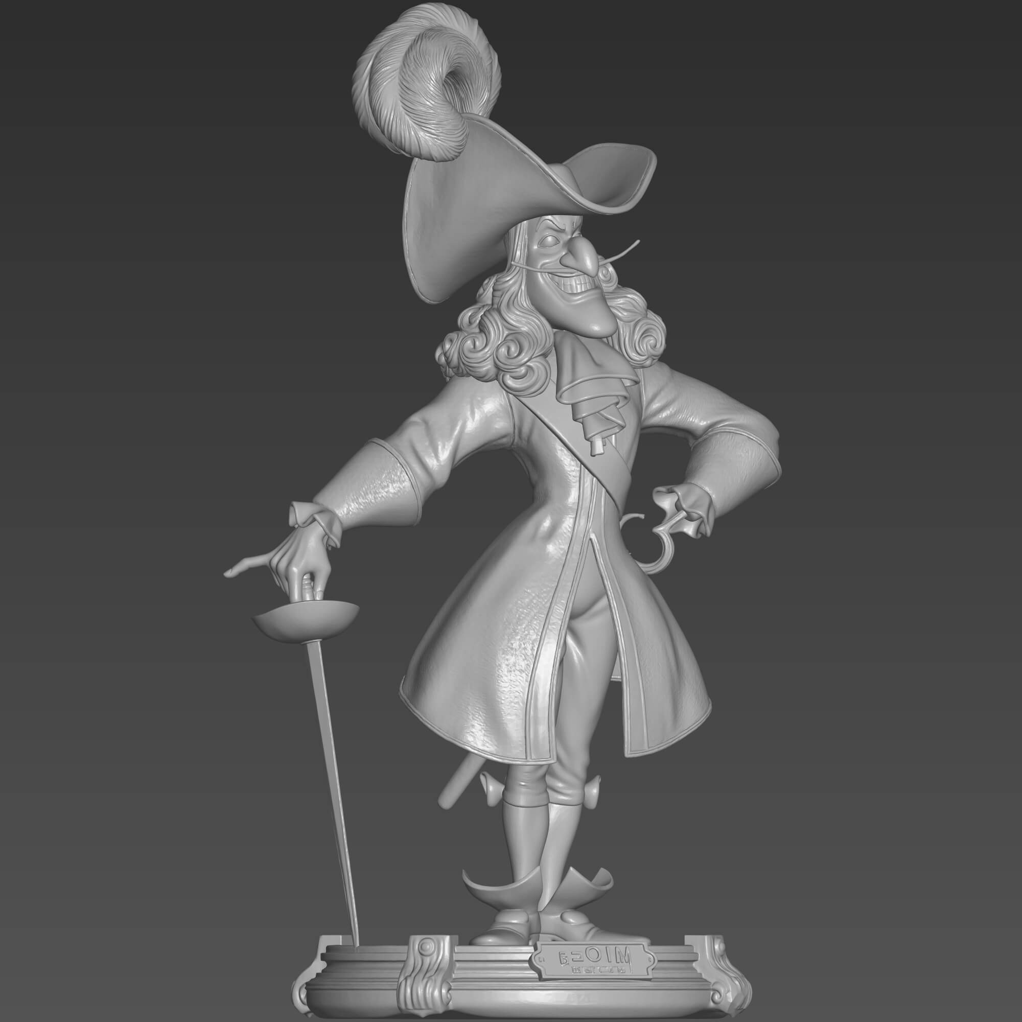 Captain Hook STL File 3D Printable Villain Figurine 3D Model