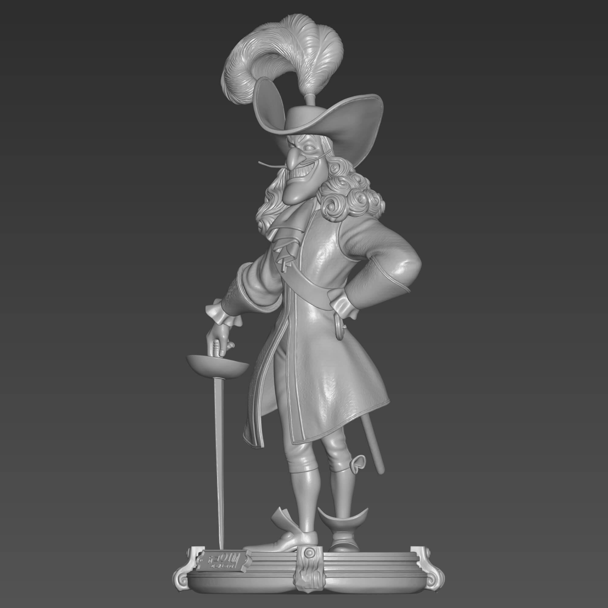 Captain Hook STL File 3D Printable Villain Figurine 3D Model