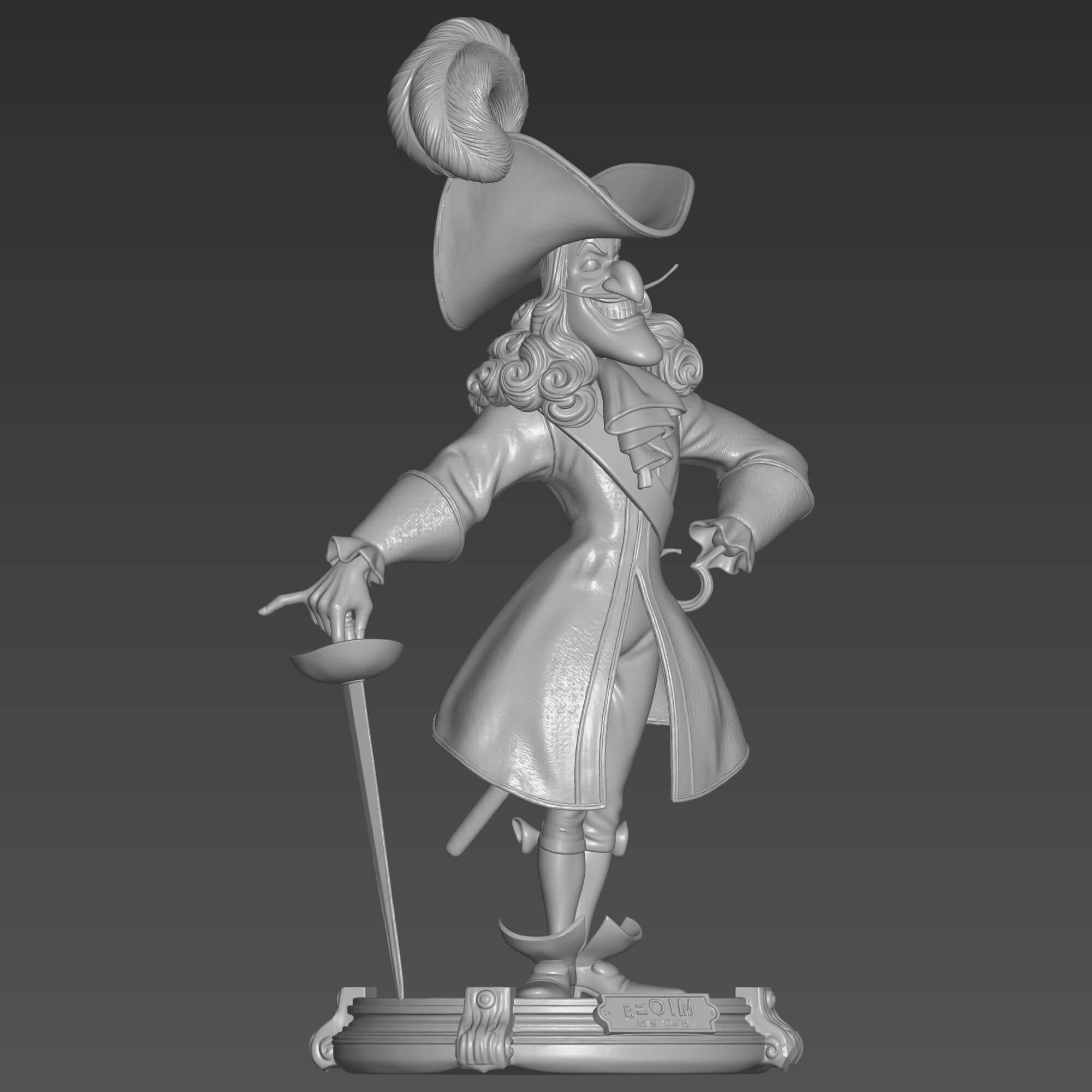 Captain Hook STL File 3D Printable Villain Figurine 3D Model